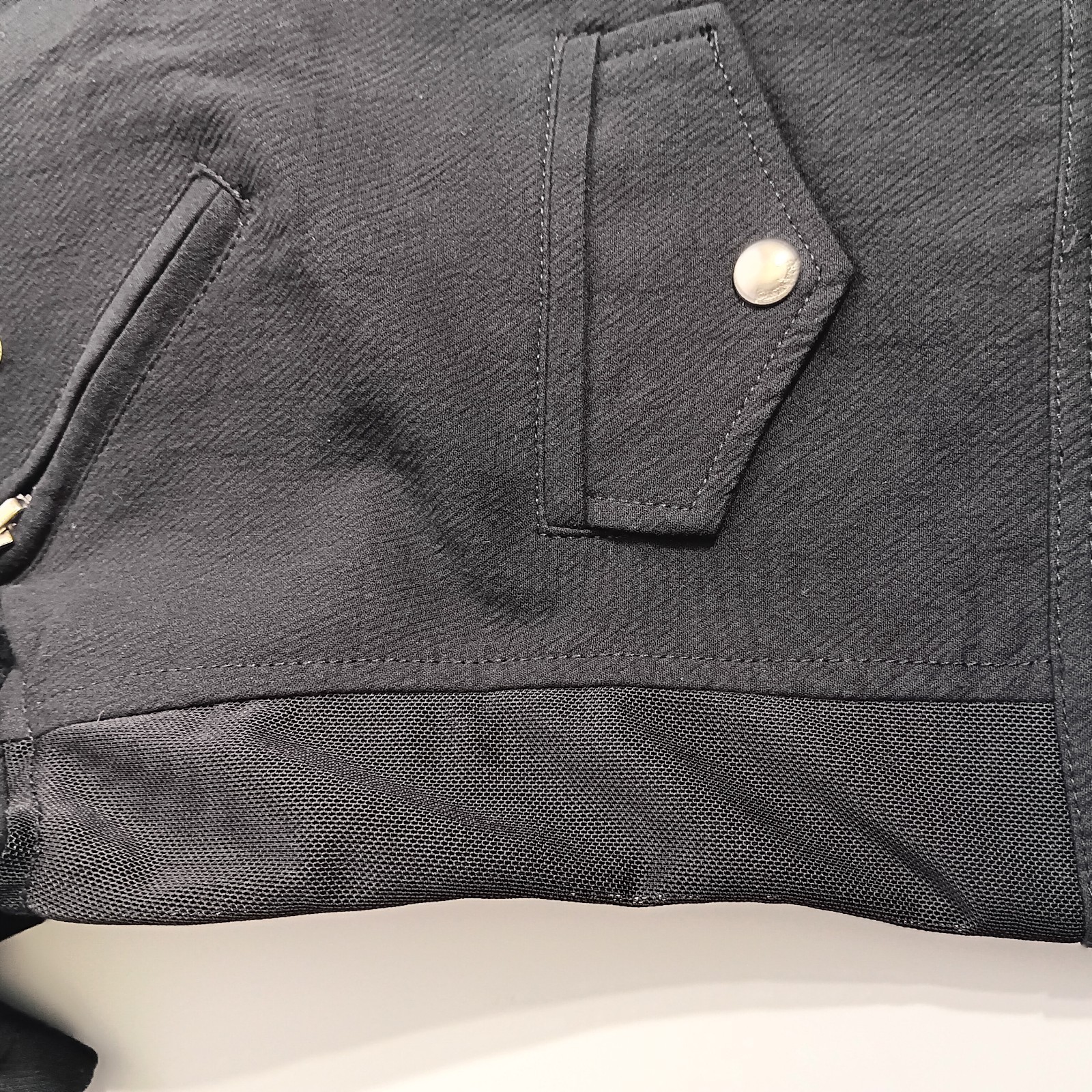 Blank NYC Crepe Moto Jacket Biker Zip Snap Adjust Belt Black Size S