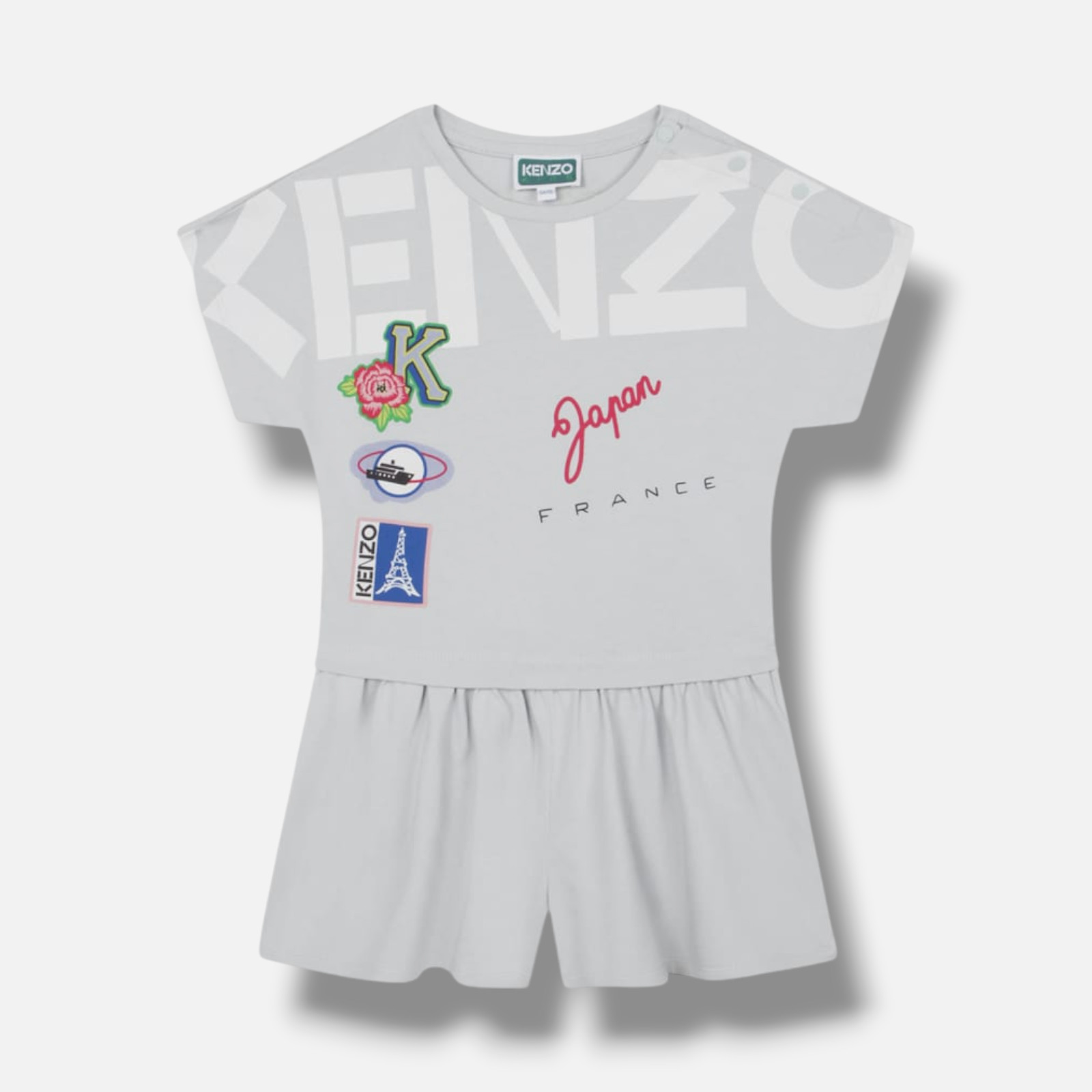 Kenzo Kids Girl’s Blue All-In-One Journey Jersey Romper Size 10Y