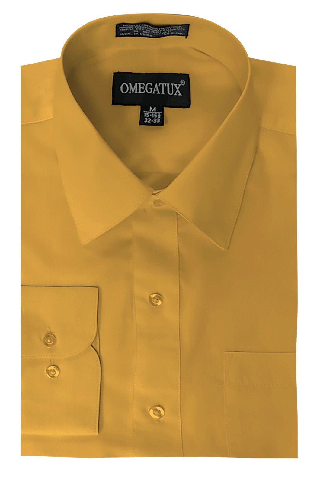 MENS Solid Long Sleeve Premium Regular fit Dress Shirt, Mustard