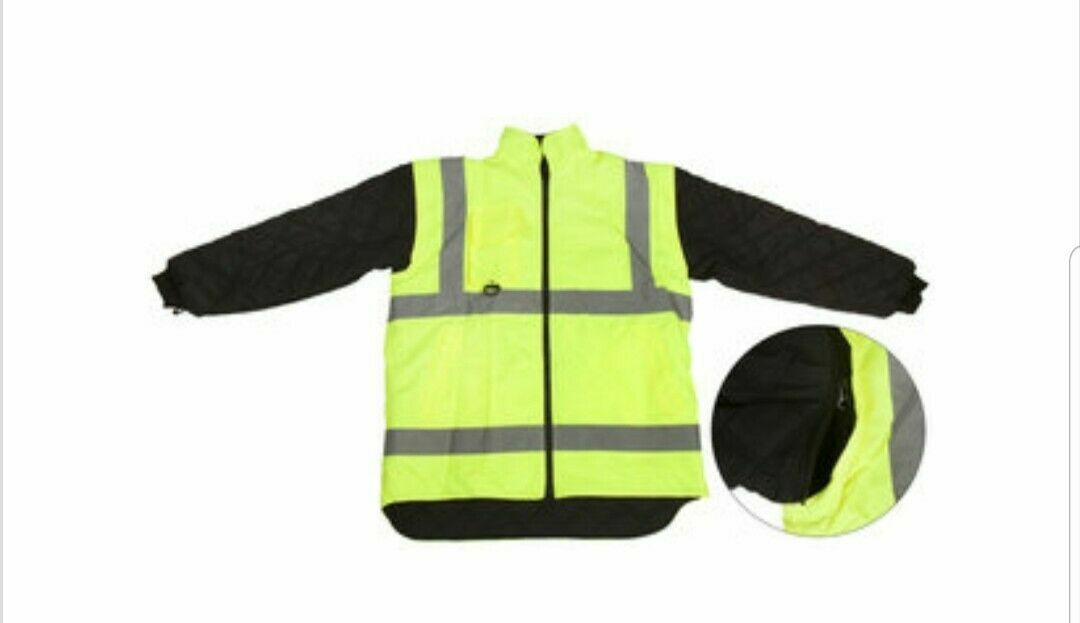 Class 3 *7-in-1 Waterproof High Visibility Jacket. S to 5x w/vest,hood hy-vis