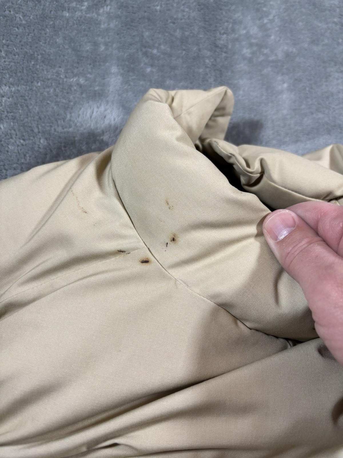 VINTAGE Orvis Vest Men Medium Beige Goose Down Puffer Coat Insulated Hiking 80s
