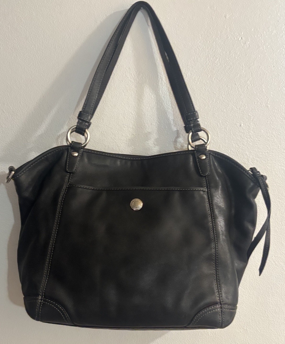 Coach Leah Black Leather Shoulder Bag 13172