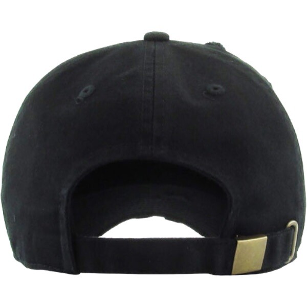 New Black Solid Distressed Vintage Polo Style Baseball Ball Cap Hat 100% Cotton