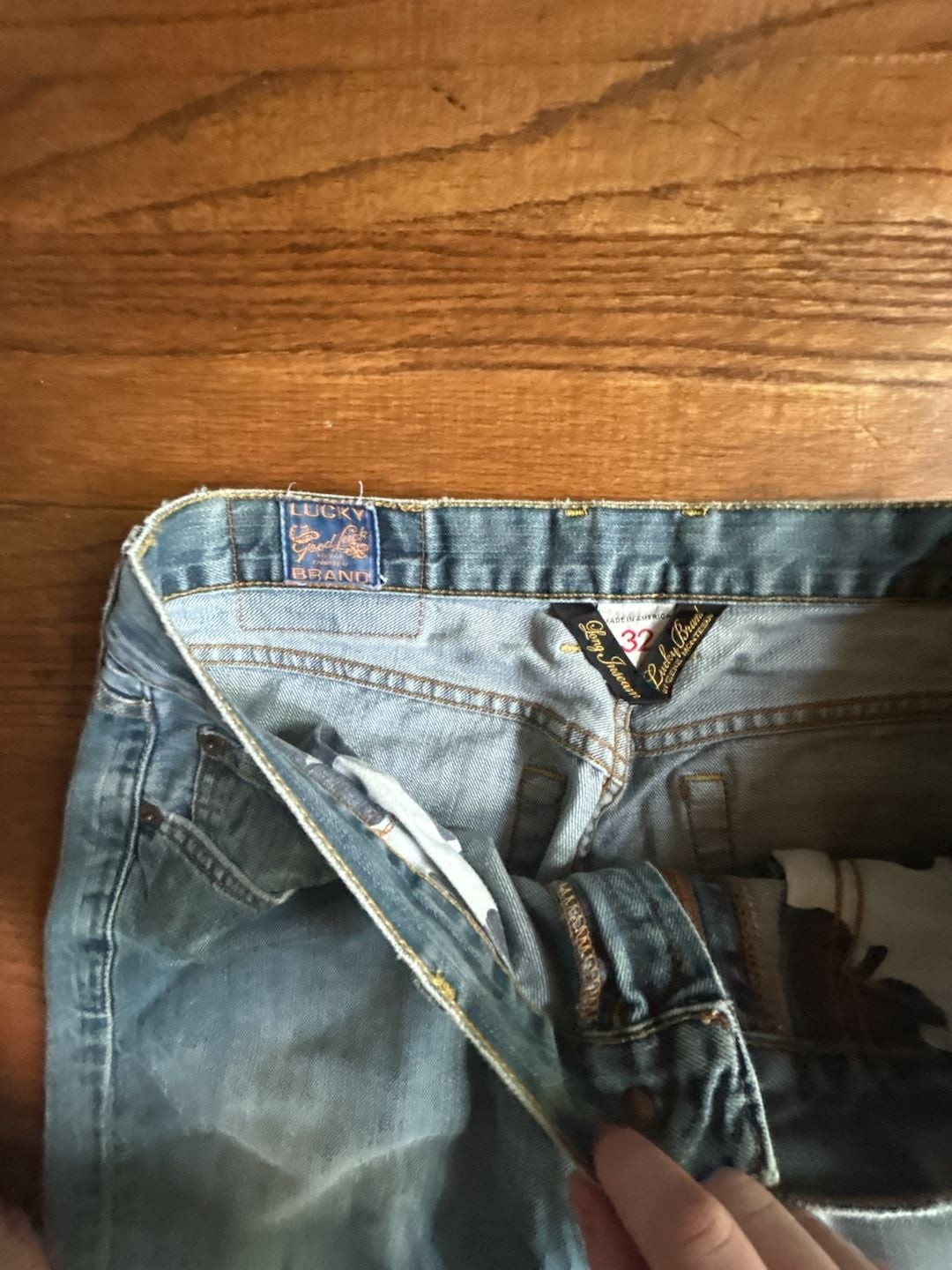 Vintage Lucky Brand Made in USA Bootleg Jeans Long Inseam by Gene Montesano