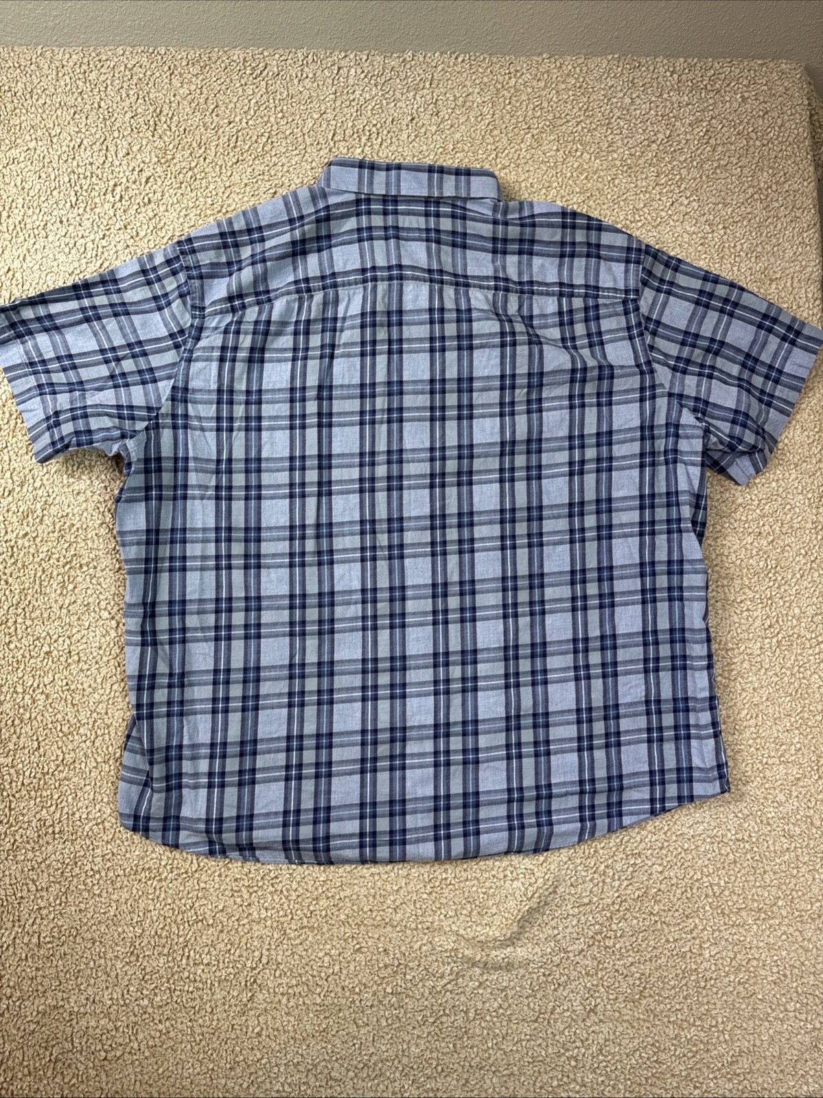 UNTUCKit Men’s XXXL Button Plaid Check Shirt Blue 3XL Short Sleeve
