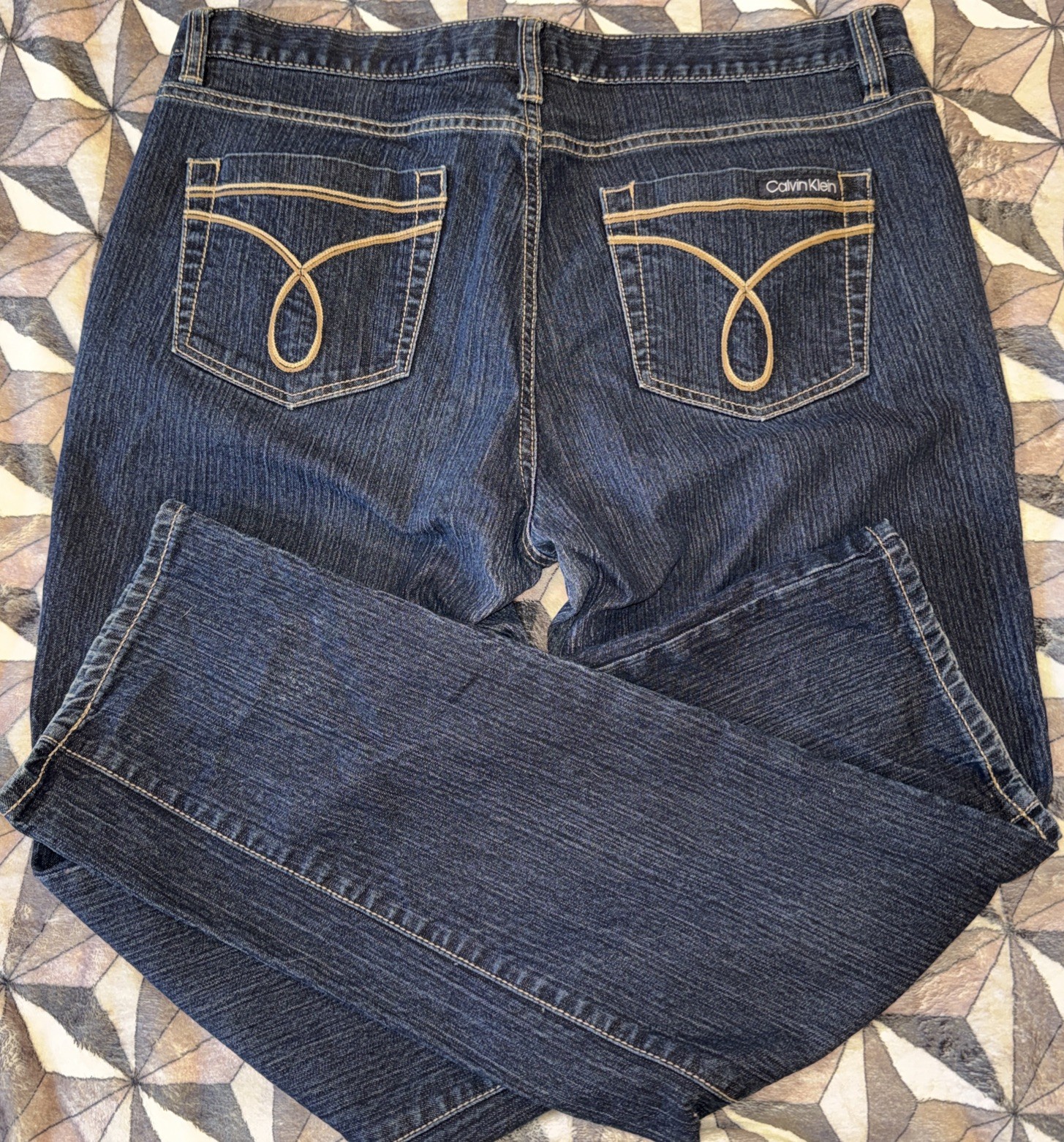 Calvin Klein Denim Jeans Womens Sz 32/14 30” Inseam Dark Wash Mid Rise Skinny