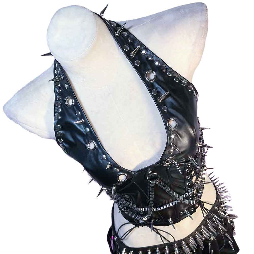 Goth Tops Women’s Emo Clothing Y2K Spiked Gothic Tank Punk Rock Clothes Grunge