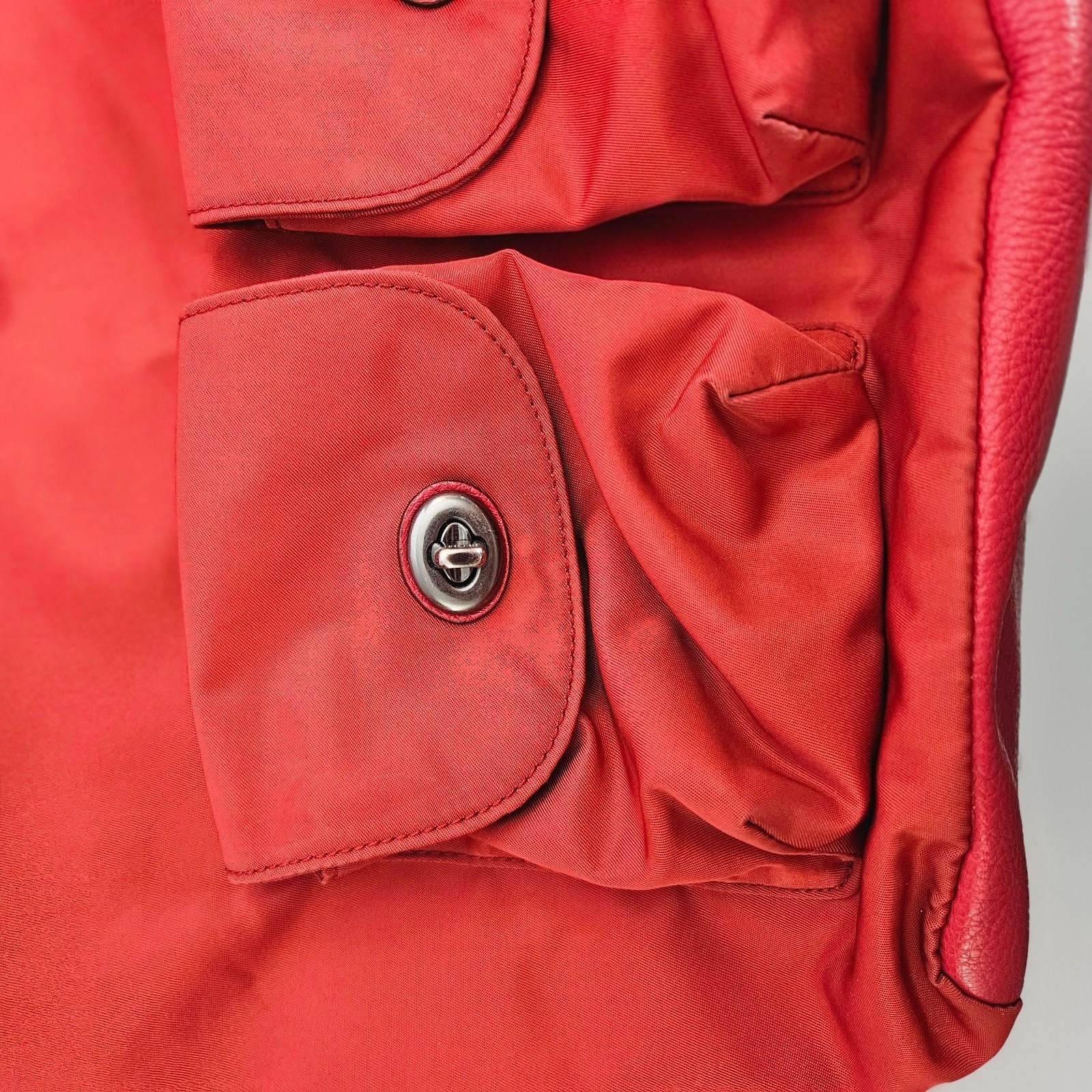 Coach Nylon Backpack Red Billie Charlie F58814 Silver Hardware Drawstring Bag
