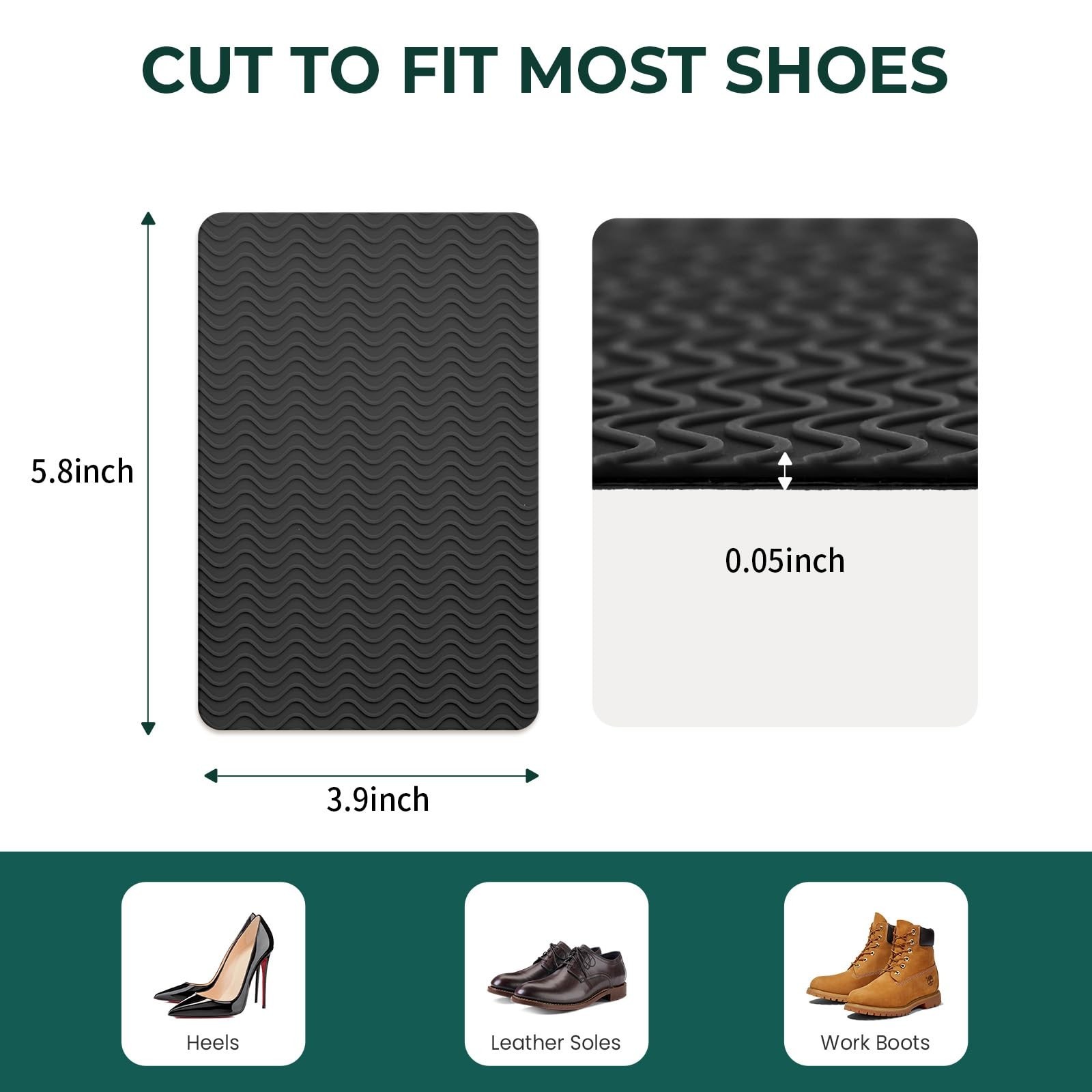 Non-Slip Shoe Sole Protectors – 6 Pcs Self-Adhesive Grips for High Heels & Boots