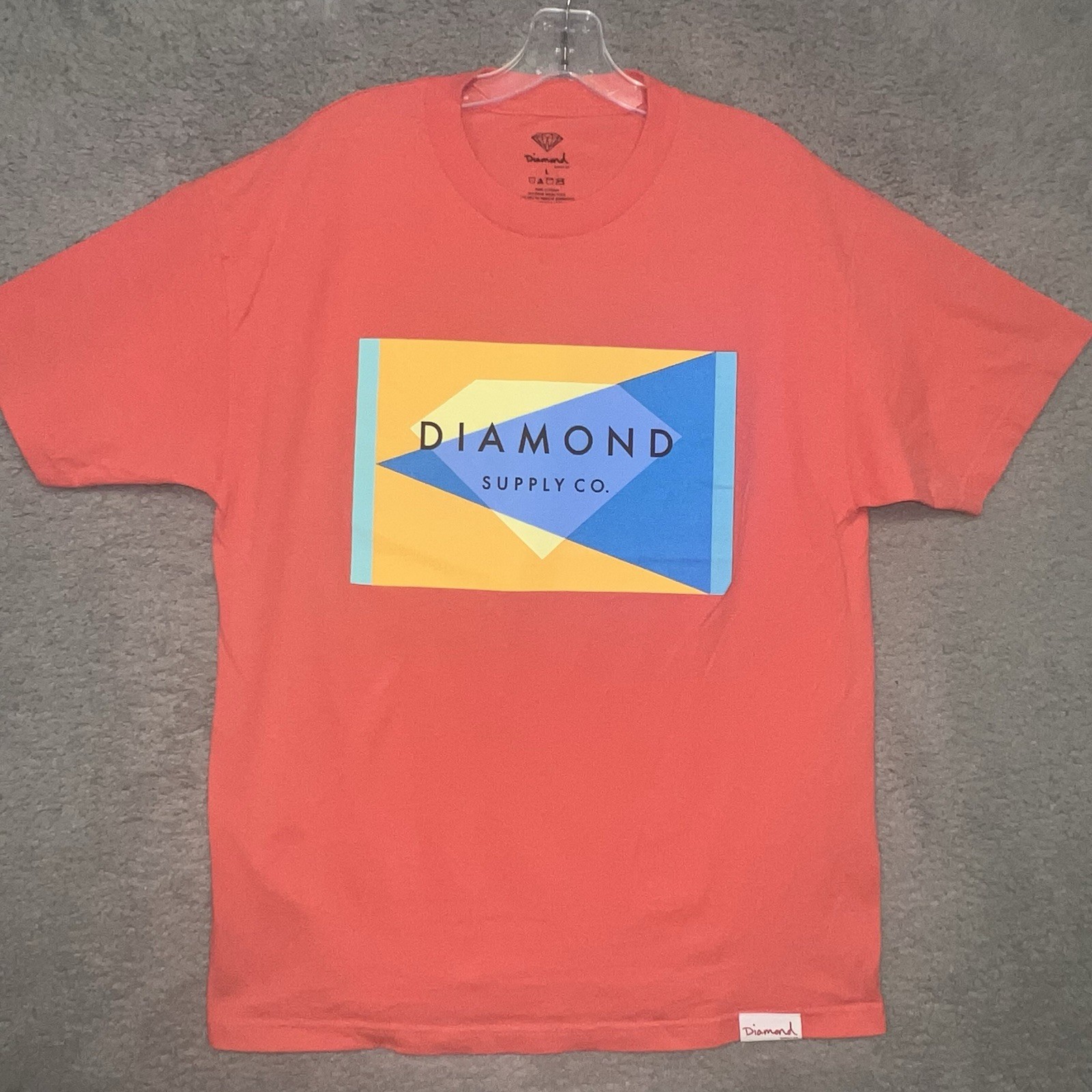 Diamond Supply Company T Shirt Men’s Size Large Salmon Made in USA Tee