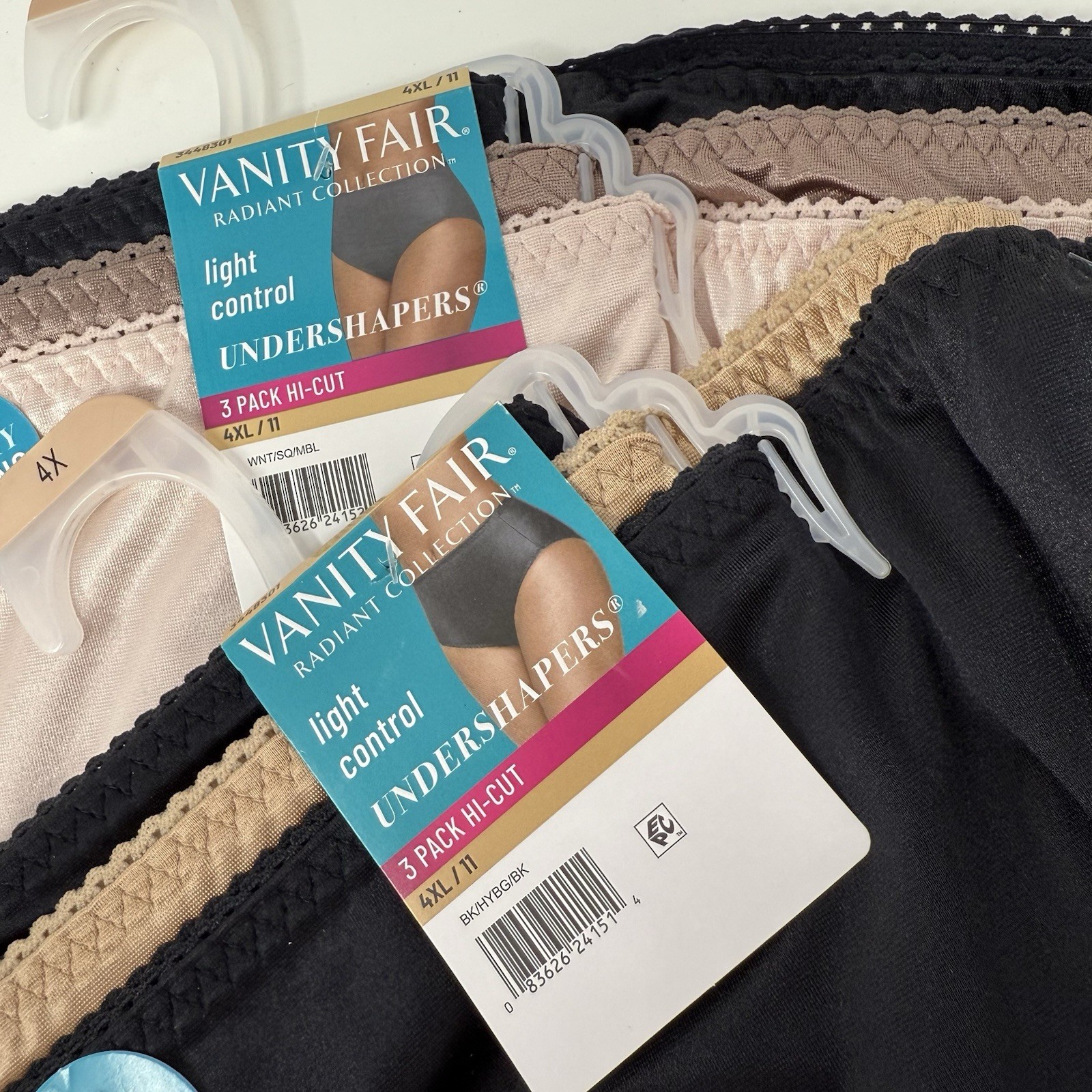 Vanity Fair Womens 4XL (11) Hi-Cut Light Control Silky Nylon Briefs Panties New