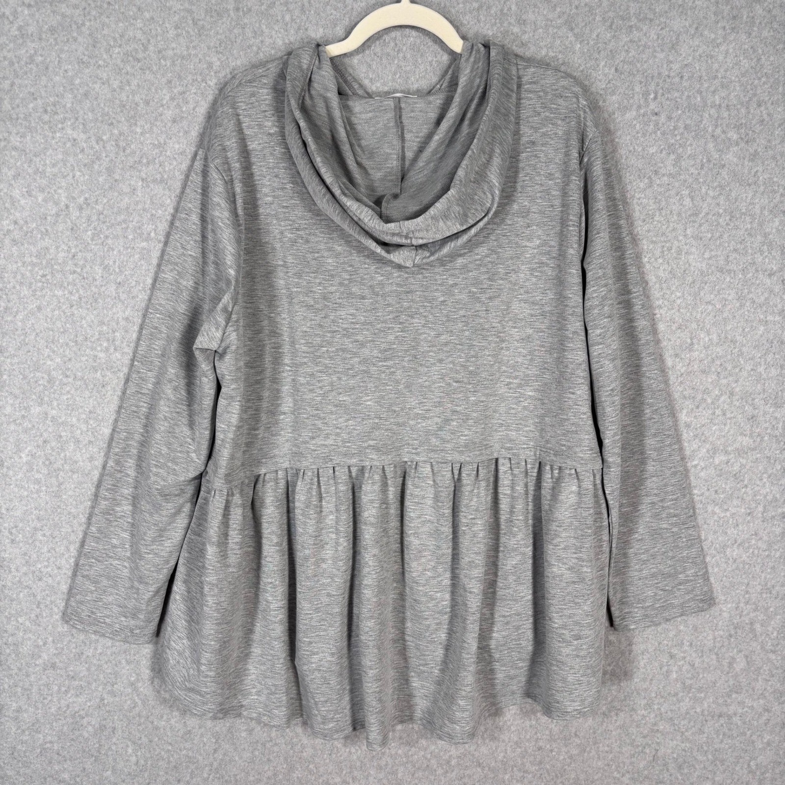 ChicSoul Ruffle Tunic Hoodie Sweatshirt 3XL Peplum Feminine Flowy Lounge Comfy