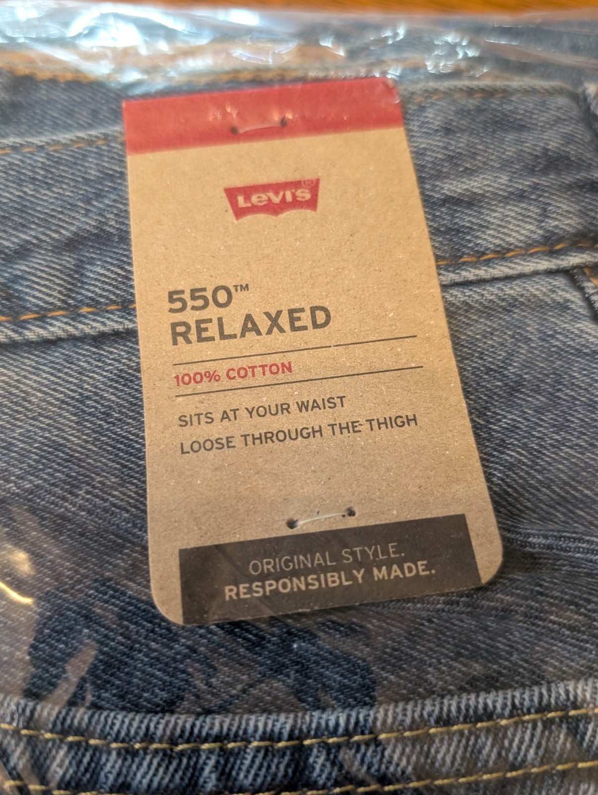 Levi’s 550 Relaxed Men’s Jeans Blue Cotton Denim Big & Tall Button Zip NWT