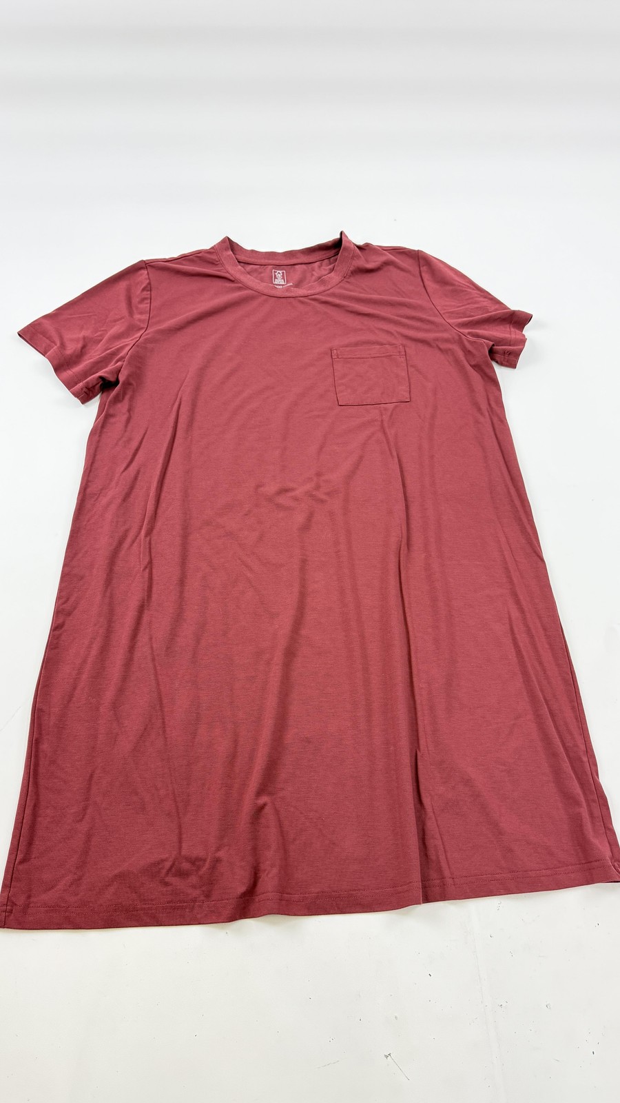 Bamboo Cool Shirt Dress Womens Large Red Bamboo Viscose Pocket Lounge Sleep