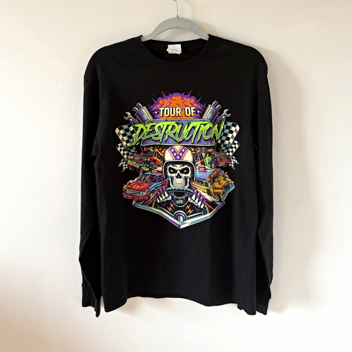 Tour of Destruction Demolition Derby Long Sleeve Shirt Black Men’s M