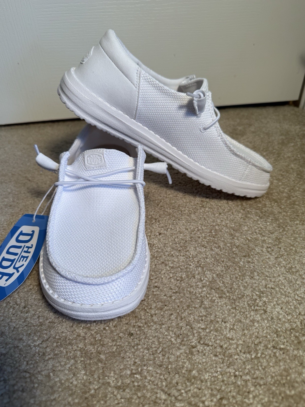 Hey Dude Wendy Funk Mono White Canvas Slip-On Womens US 8