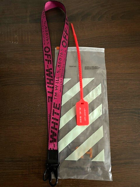 Hot Pink – Off White Industrial Keychain Lanyard