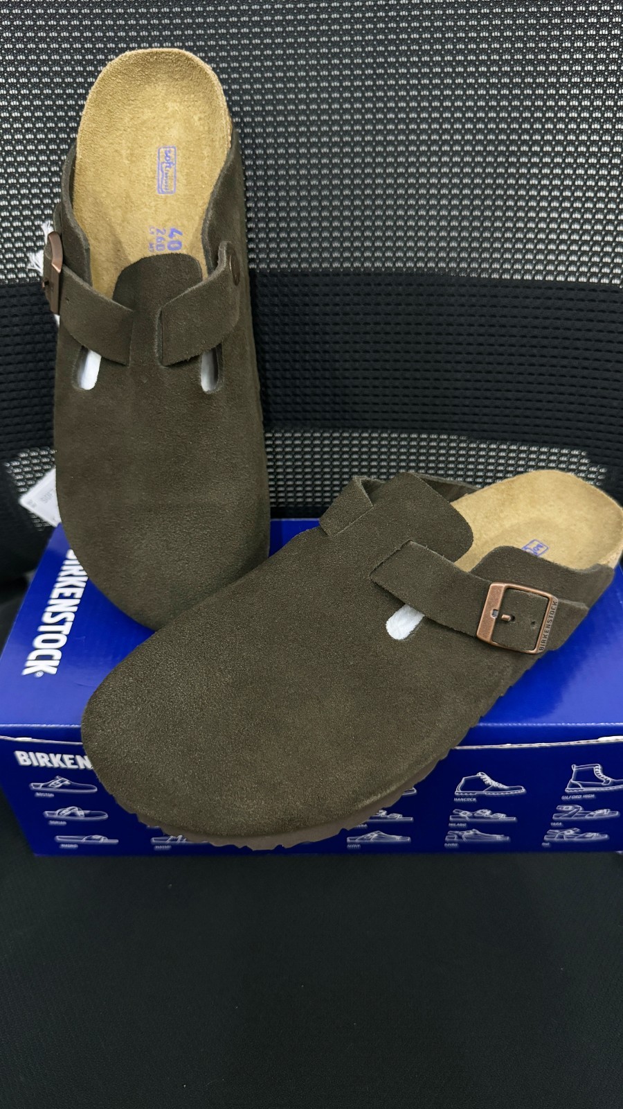 Birkenstock Boston Suede Soft Footbed Unisex Slip-Ons Clog-Mocha EU37-45