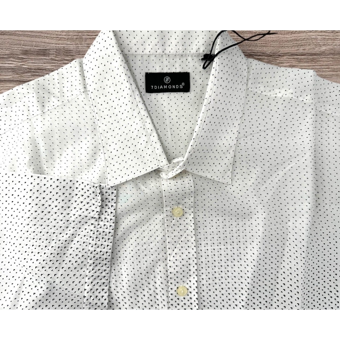 NEW 7 DIAMONDS White Mind Mischief Ombre Short Sleeve Shirt Men’s Medium