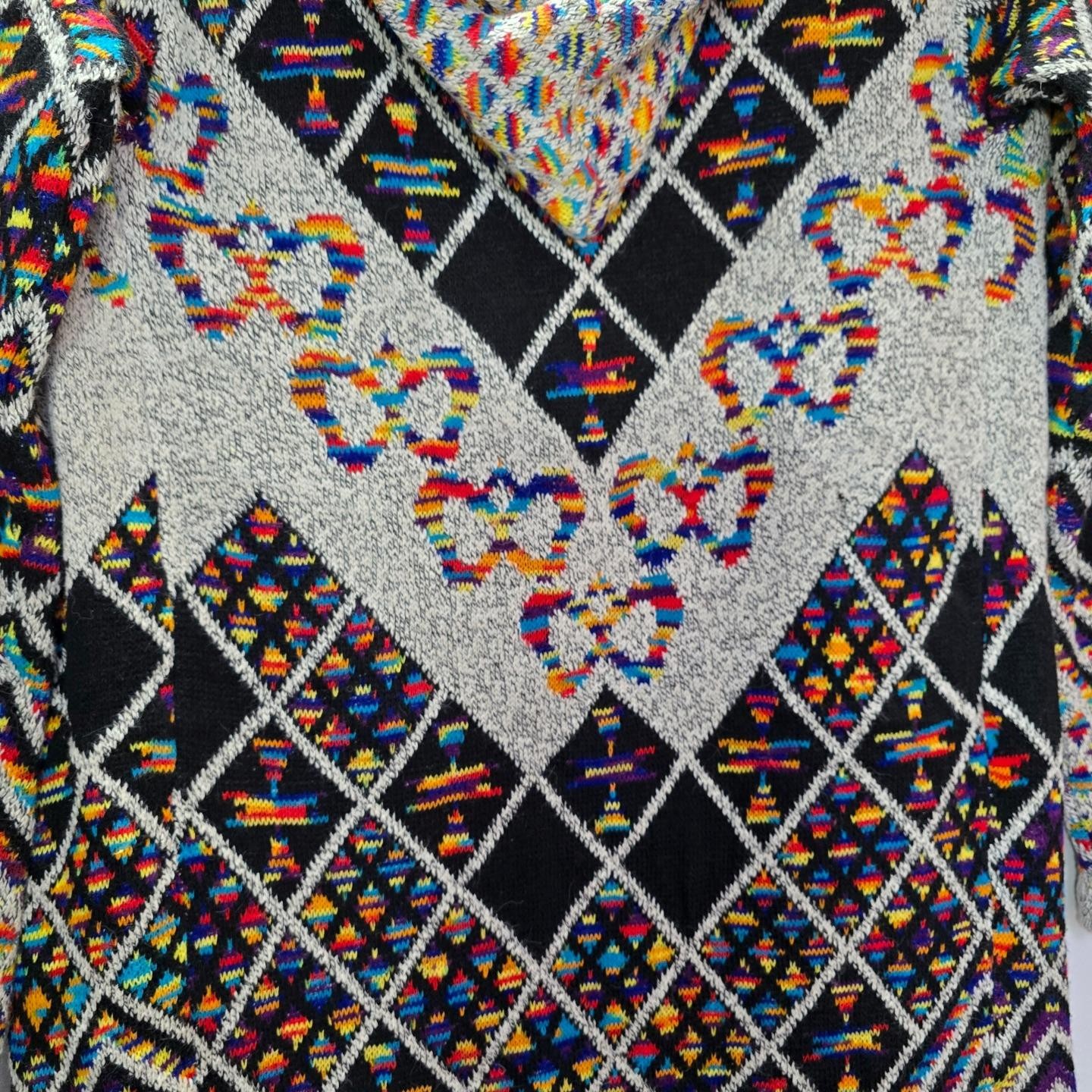 Northern Angel Women’s L XL Hoodie Cardigan Sweater BOHO Aztec Art To Wear