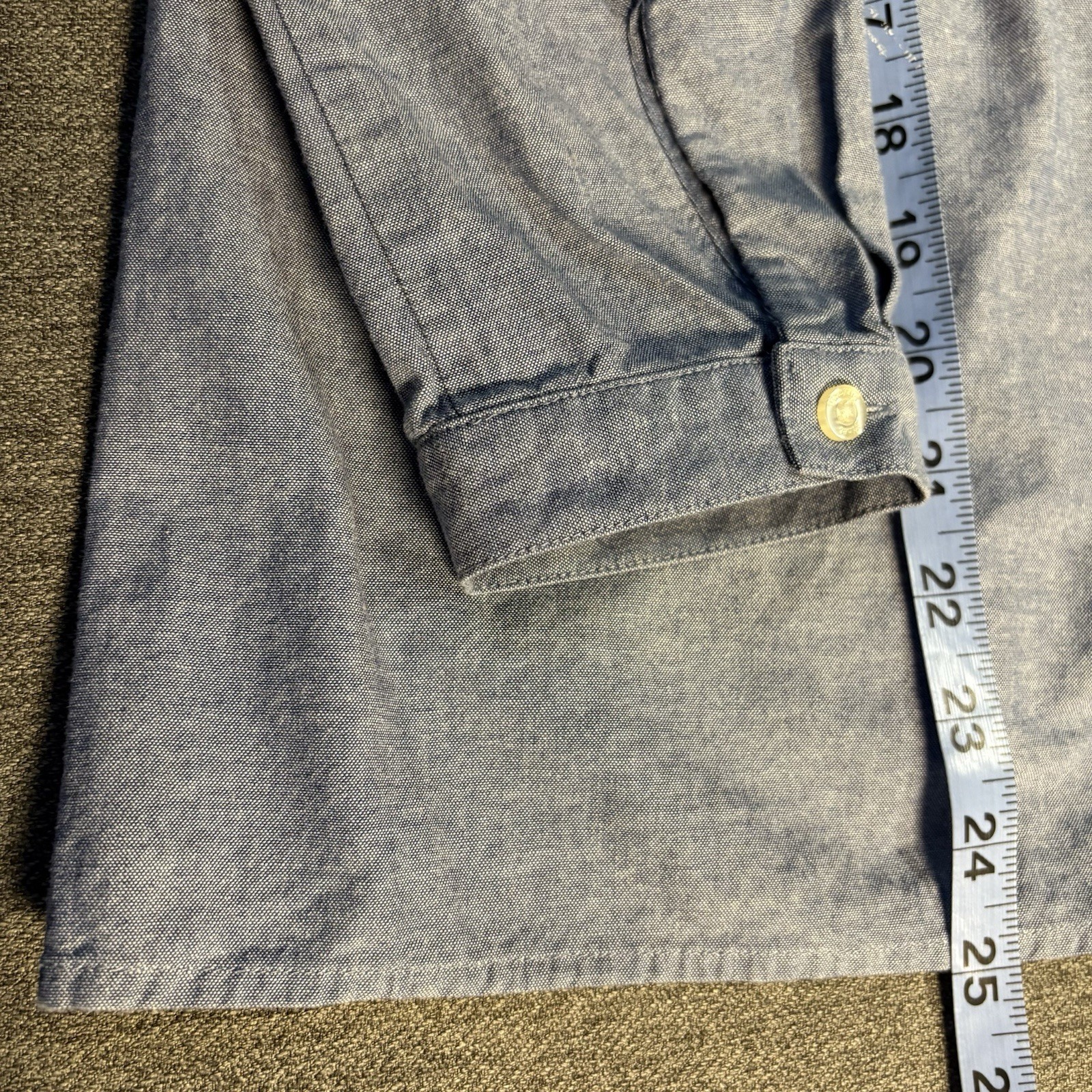 Vineyard Vines Women’s Chambray Embroidered V-neck Long Sleeve Top Size S