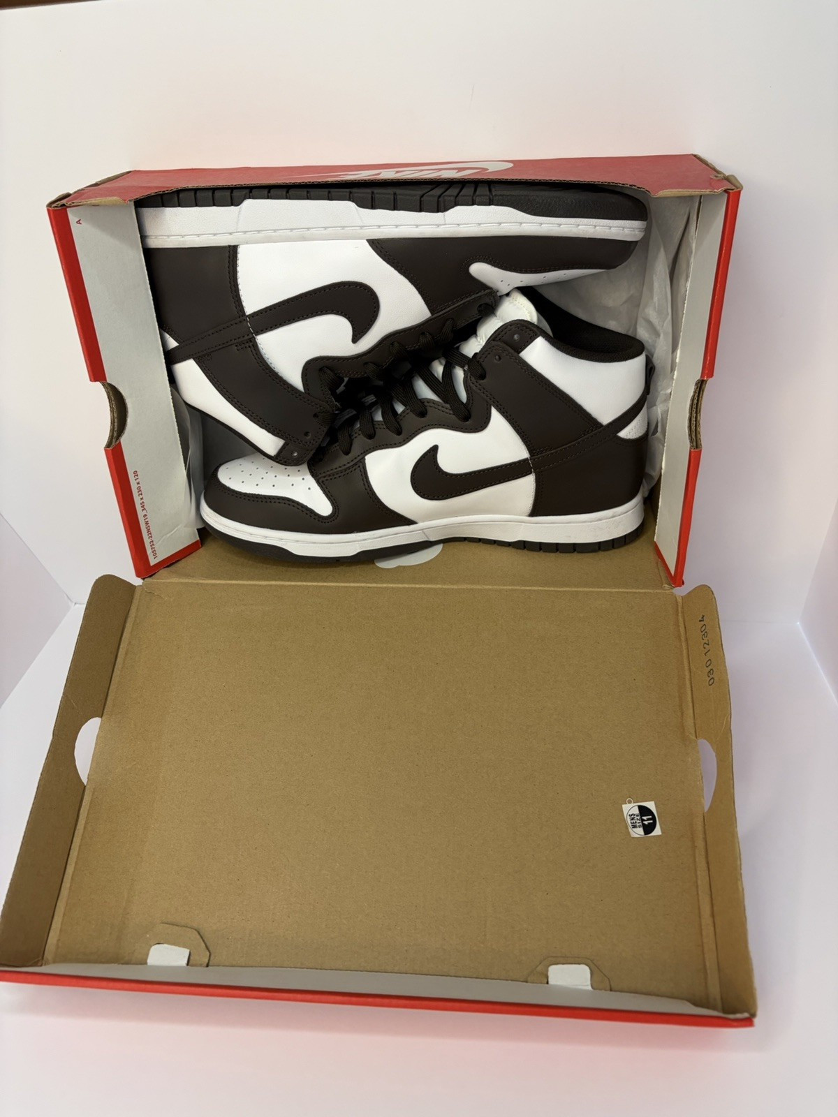 Nike Dunk High Retro High Top Colorblock Brown/White Lace Up Rubber XQ046FM0JB