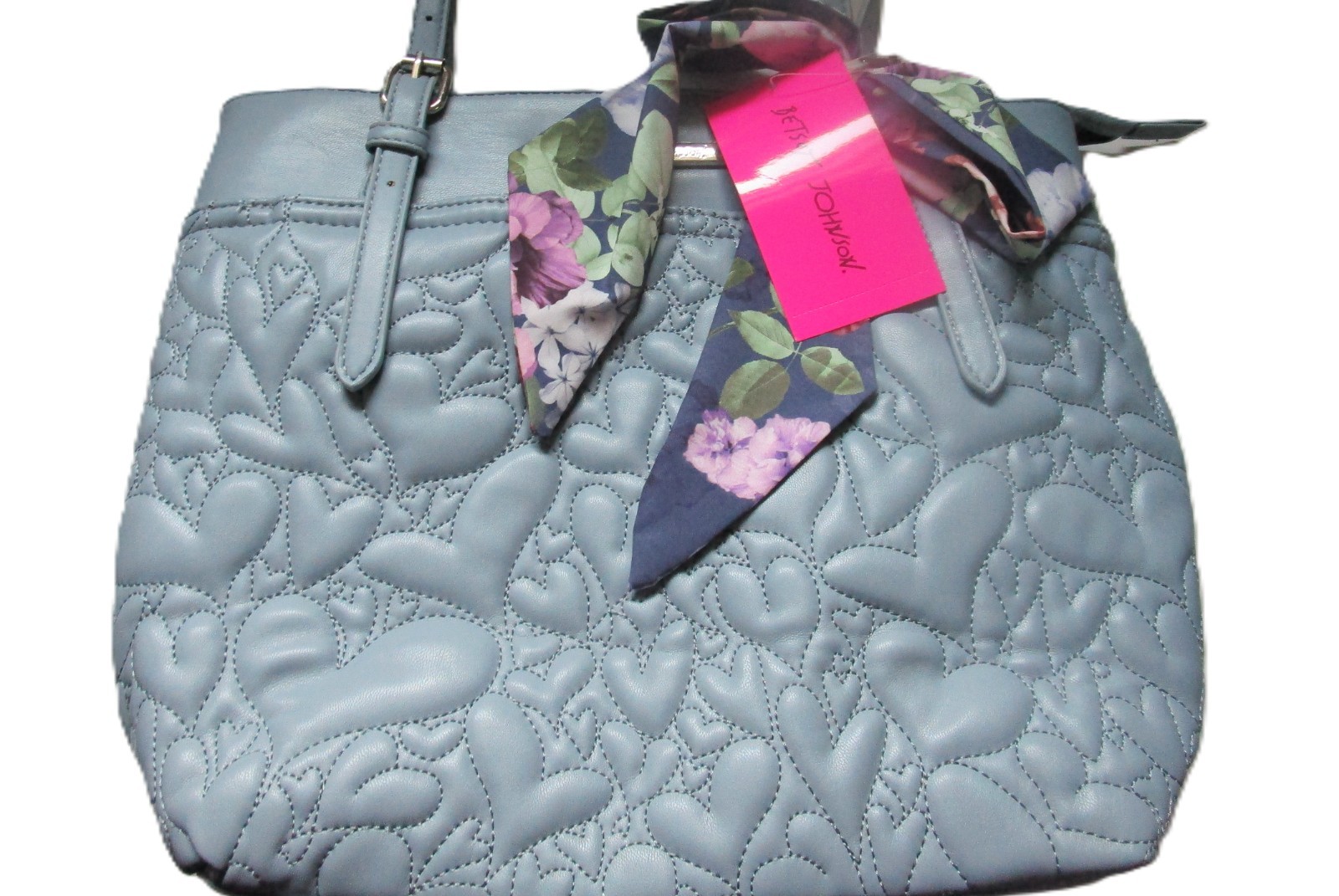 Betsey Johnson XO Aaliya Shopper Blue Tote Shoulder Bag Purse Double Handle NEW