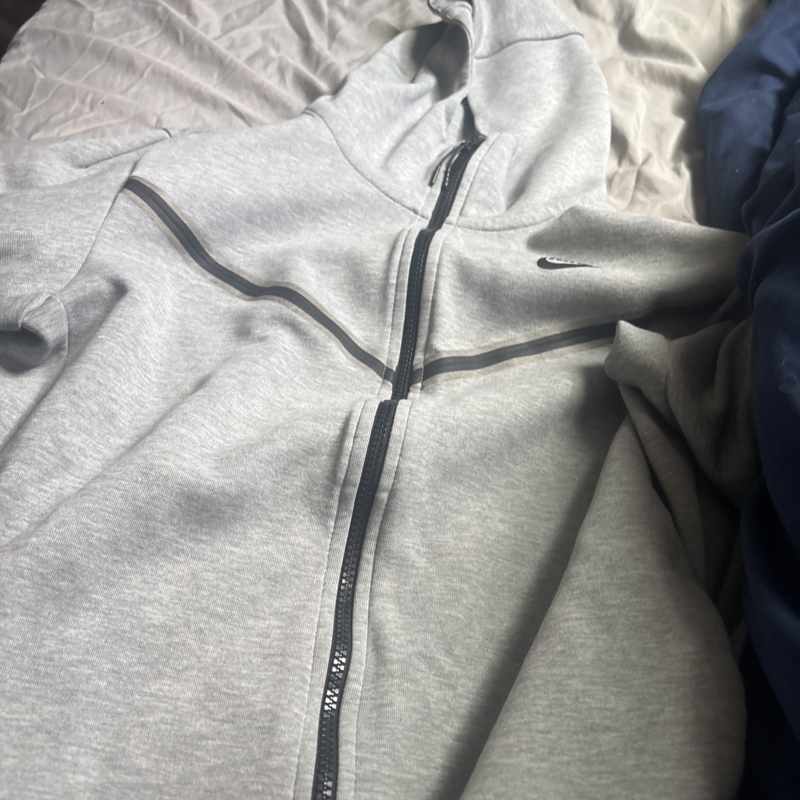 Nike Men’s Tech Windrunner Fleece Full Zip Hooded Jacket Size M Grey CU4489-063
