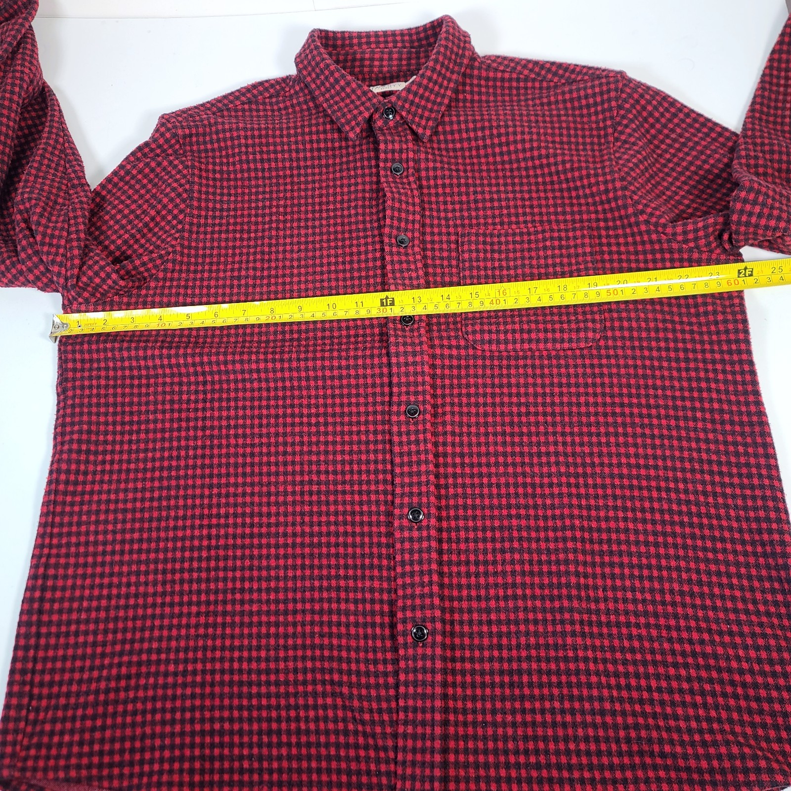 Faherty Movement Flannel Shirt Mens XL Red Plaid Workwear Stretch Button Cotton