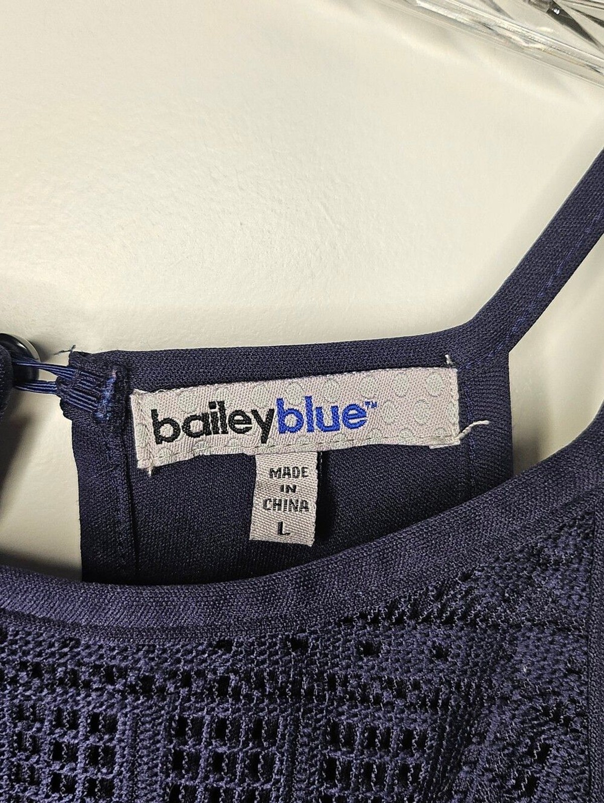 Bailey Blue Lace Fit Flare Midi Dress Navy Blue Halter Sleeveless Women’s Large