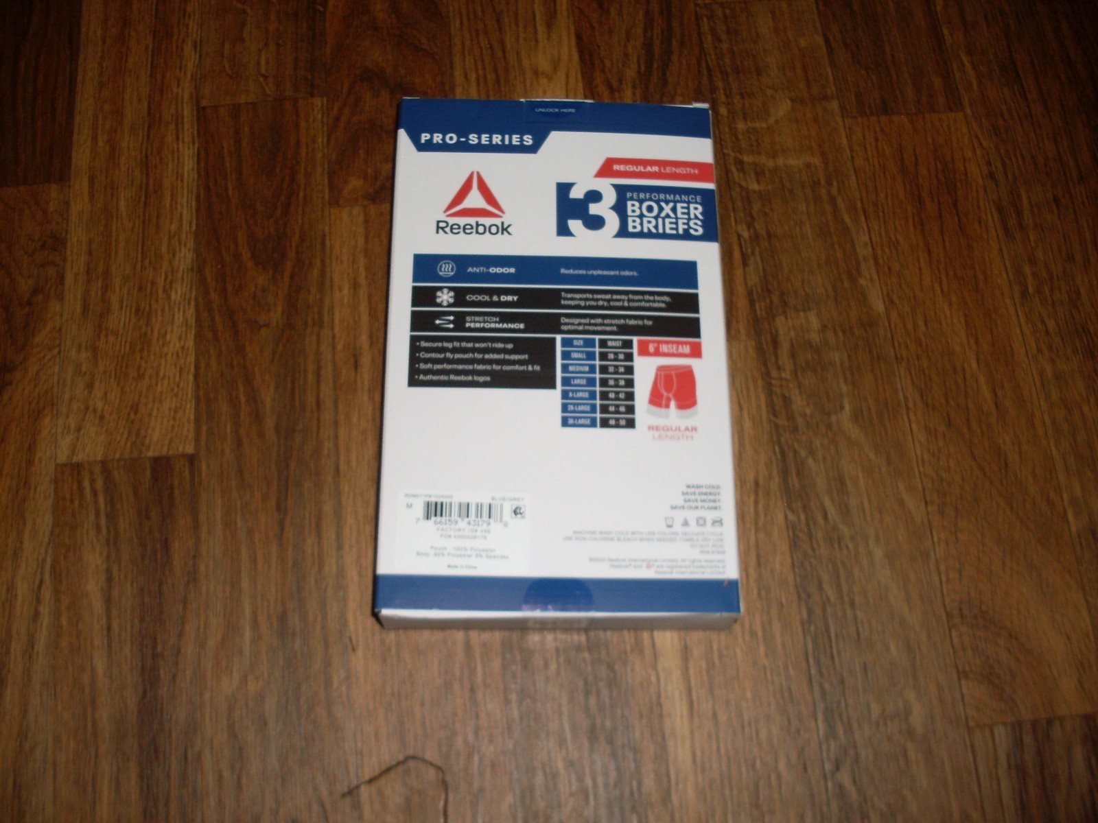 MENS REEBOK PRO SERIES REGULAR LENGTH 6″ INSEAM BOXER BRIEFS SIZE MEDIUM NEW