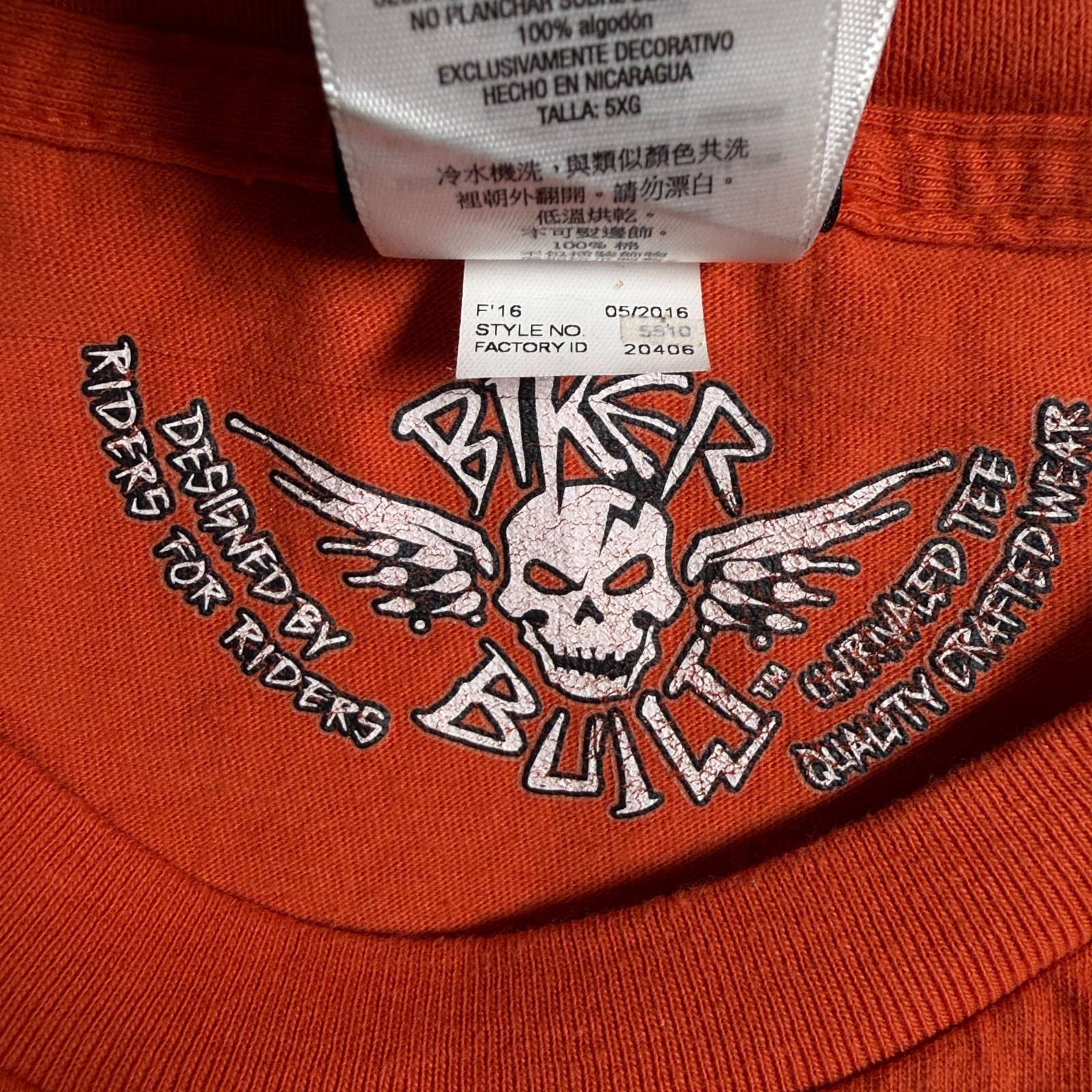 Harley Davidson Shirt Mens 5XL Orange Black Concord ND Motorcycle Biker Tank Top