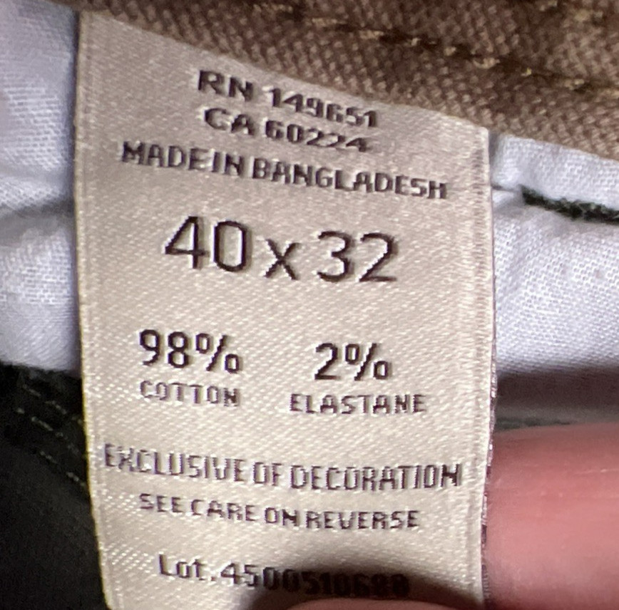 Legendary Outfitters Canvas Pant Mens 40×30 Tag 40×32 Green Outdoor Workwear