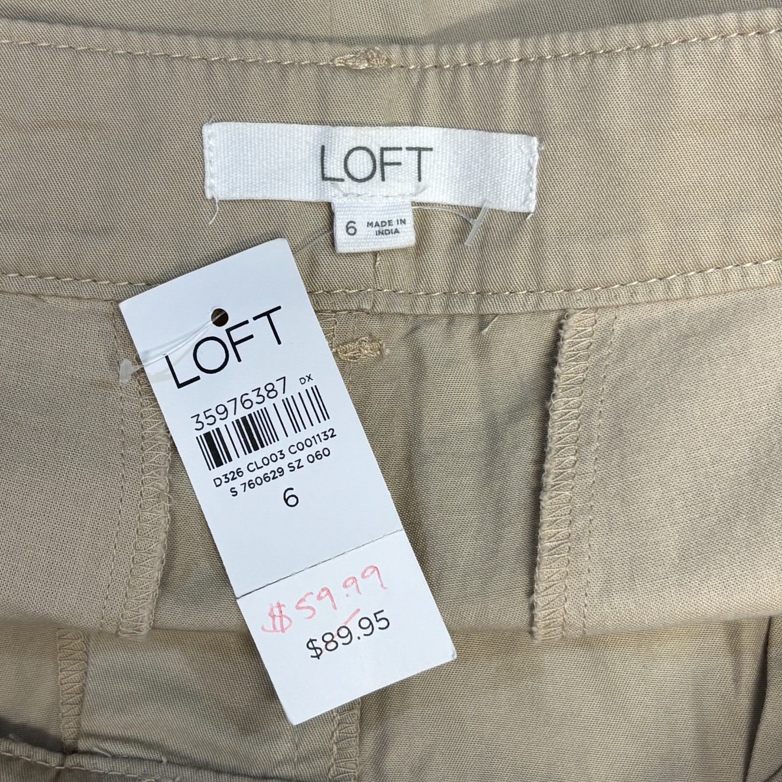 NWT Ann Taylor LOFT Pleated Wide Leg Pants Trouser Size 6 Beige SP24 D077 -27