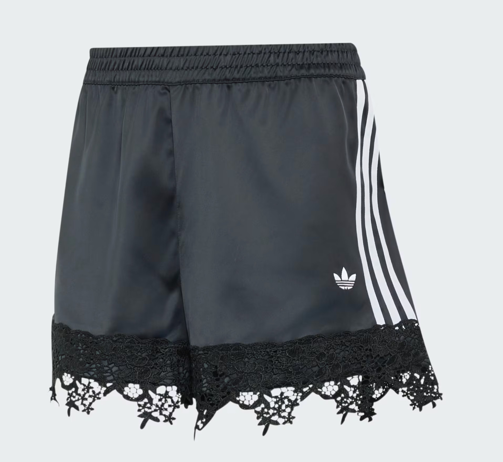 NWT Adidas Originals Satin Lace Shorts Women AsiaFit LD1813 Black_Tracking
