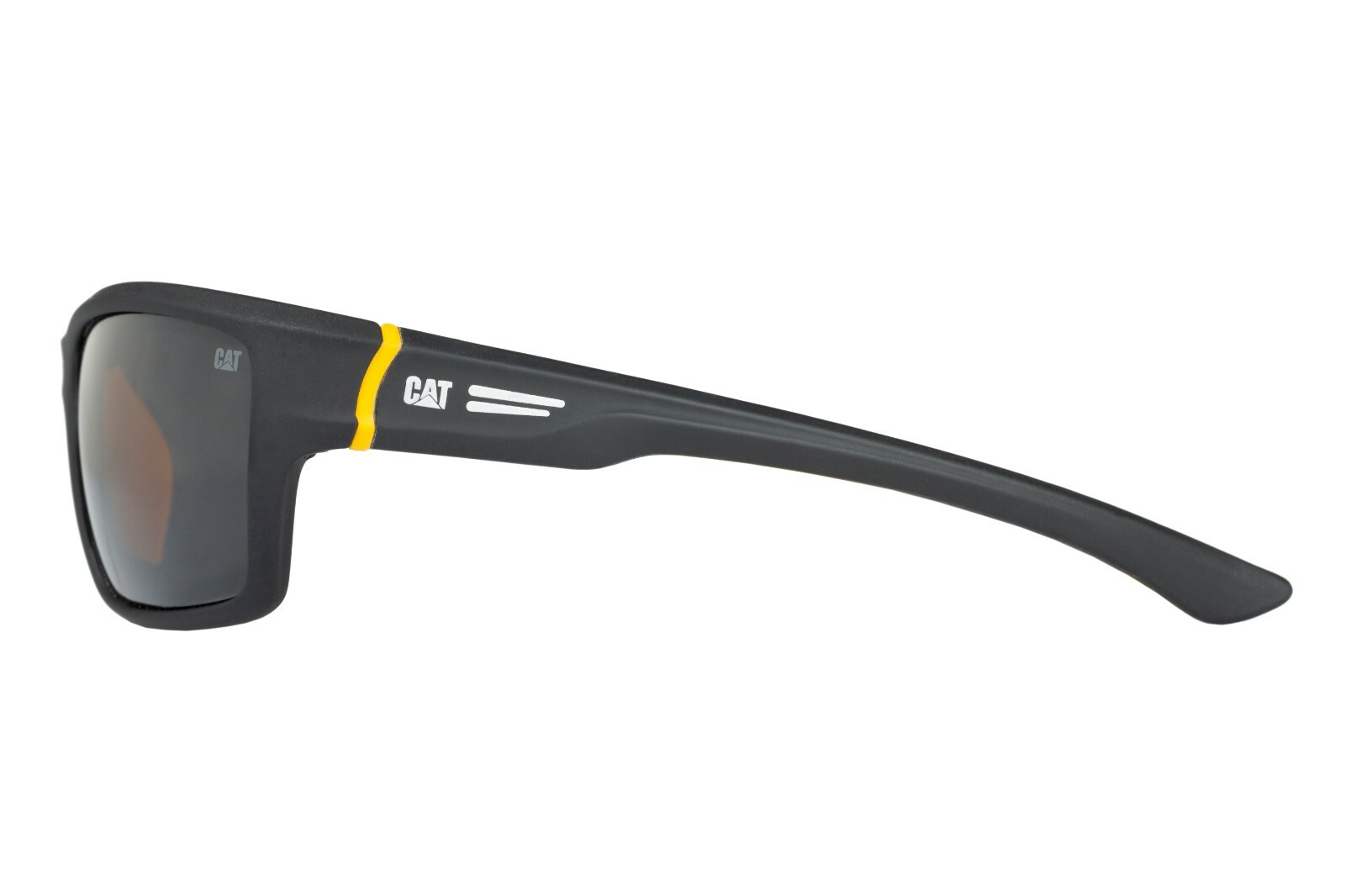 CAT Ridge Black Sunglasses, Rubberized Matte black frame, solid smoke grey lens