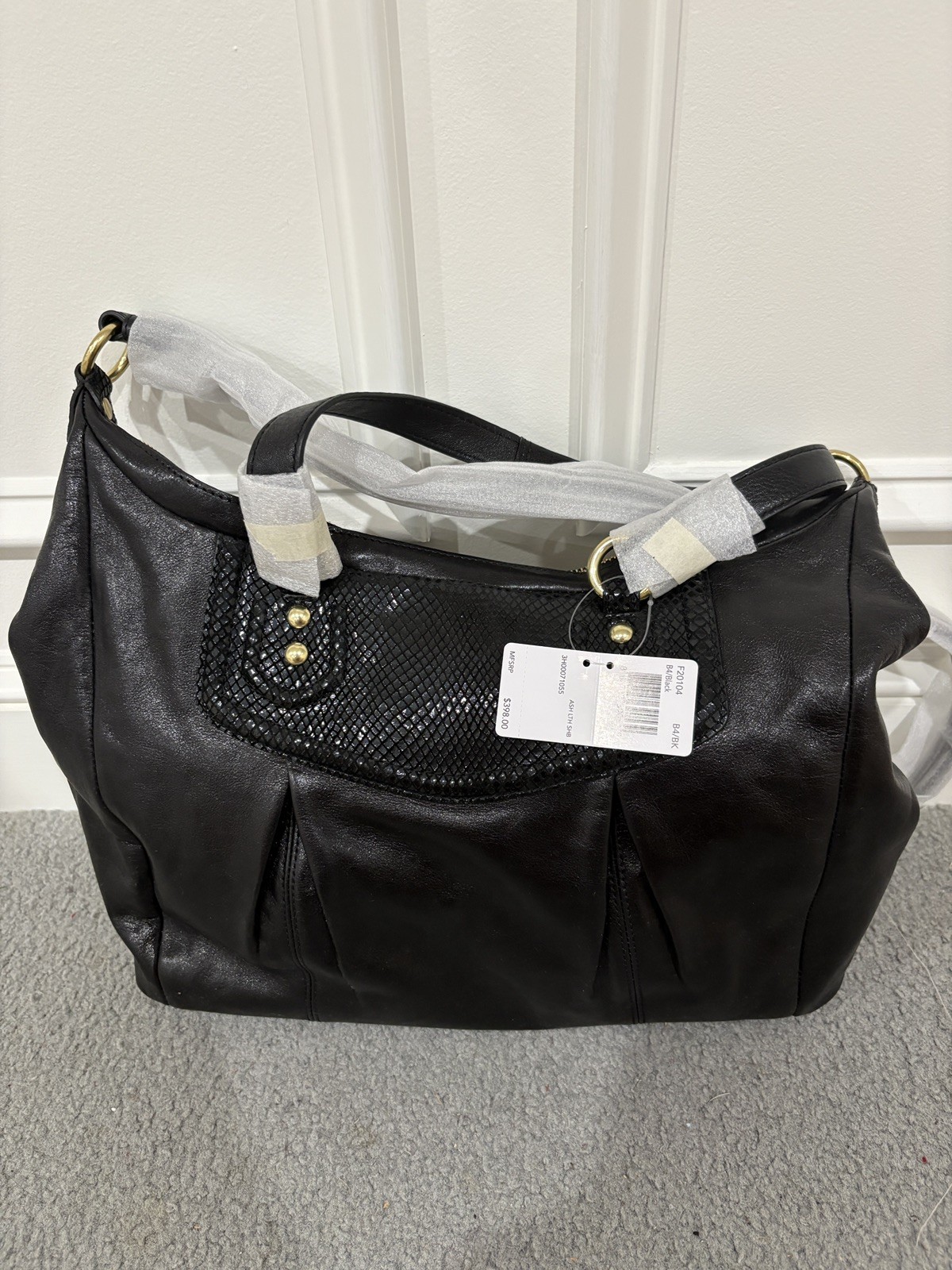 Coach Ashley Tote Bag Satchel Shoulder Bag Crossbody Black Leather Style F20104