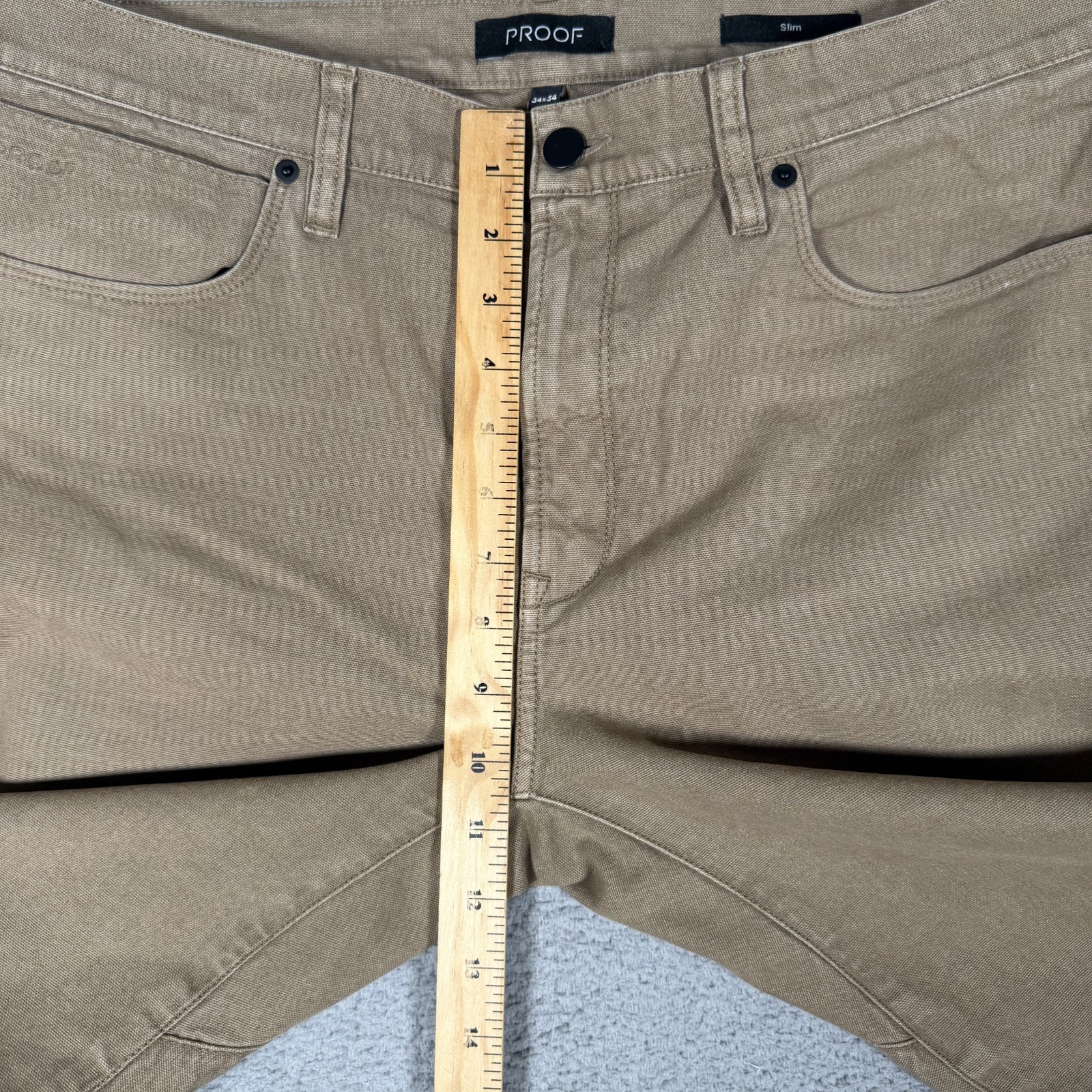 Proof Pants Mens 34×31 Brown Rover Slim Fit Canvas 5 Pocket Huckberry Preppy