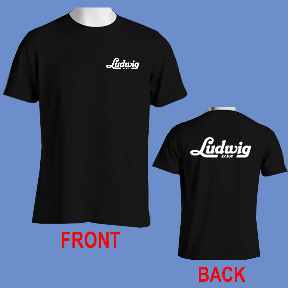 Ludwig Drums Logo Men’s Black T-Shirt Size S-5XL