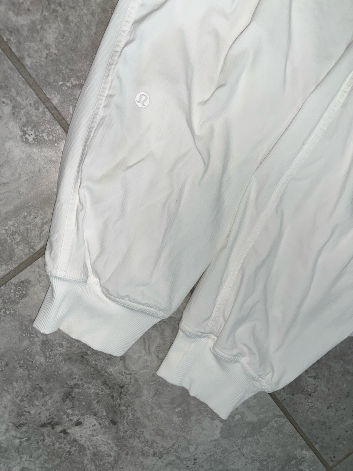 Lululemon Dance Studio Mid Rise Jogger Full Length Pants Travel White Womens 12
