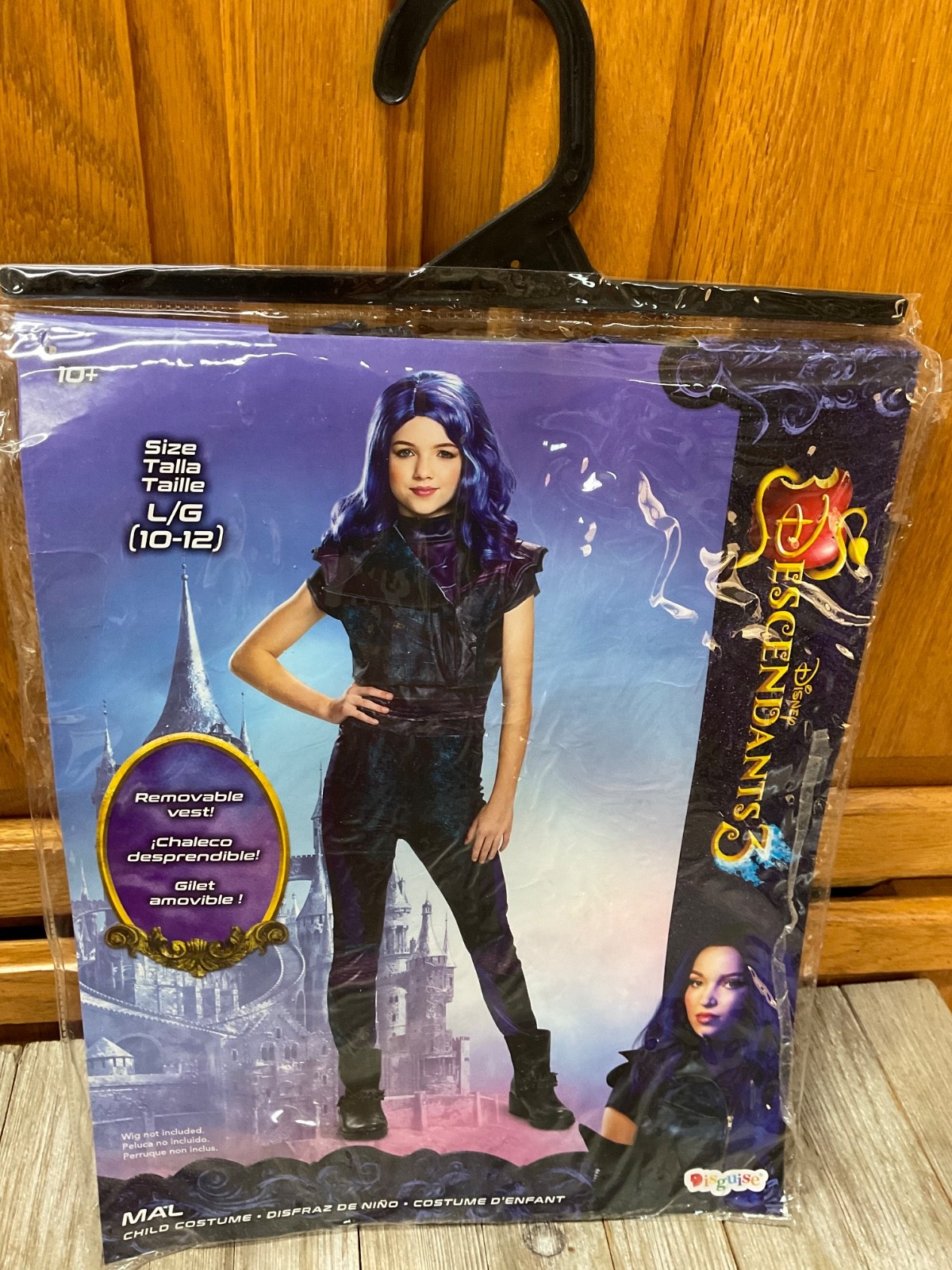 Disney Descendants 3 Mal Costume & Wig Set Child Size Large 10-12