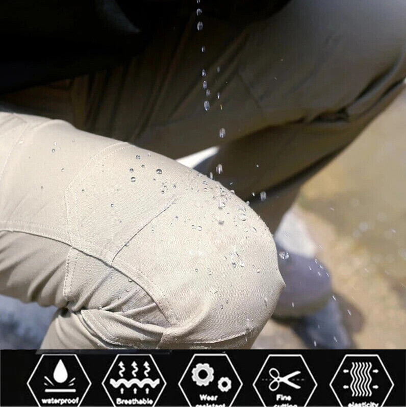 Tactical Mens Cargo Pants Waterproof Work Hiking Combat Outdoor Trousers Pants