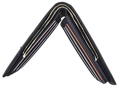 Cavelio Mens Black Premium Leather Slim Flap Up Card Id Holder Bifold Wallet