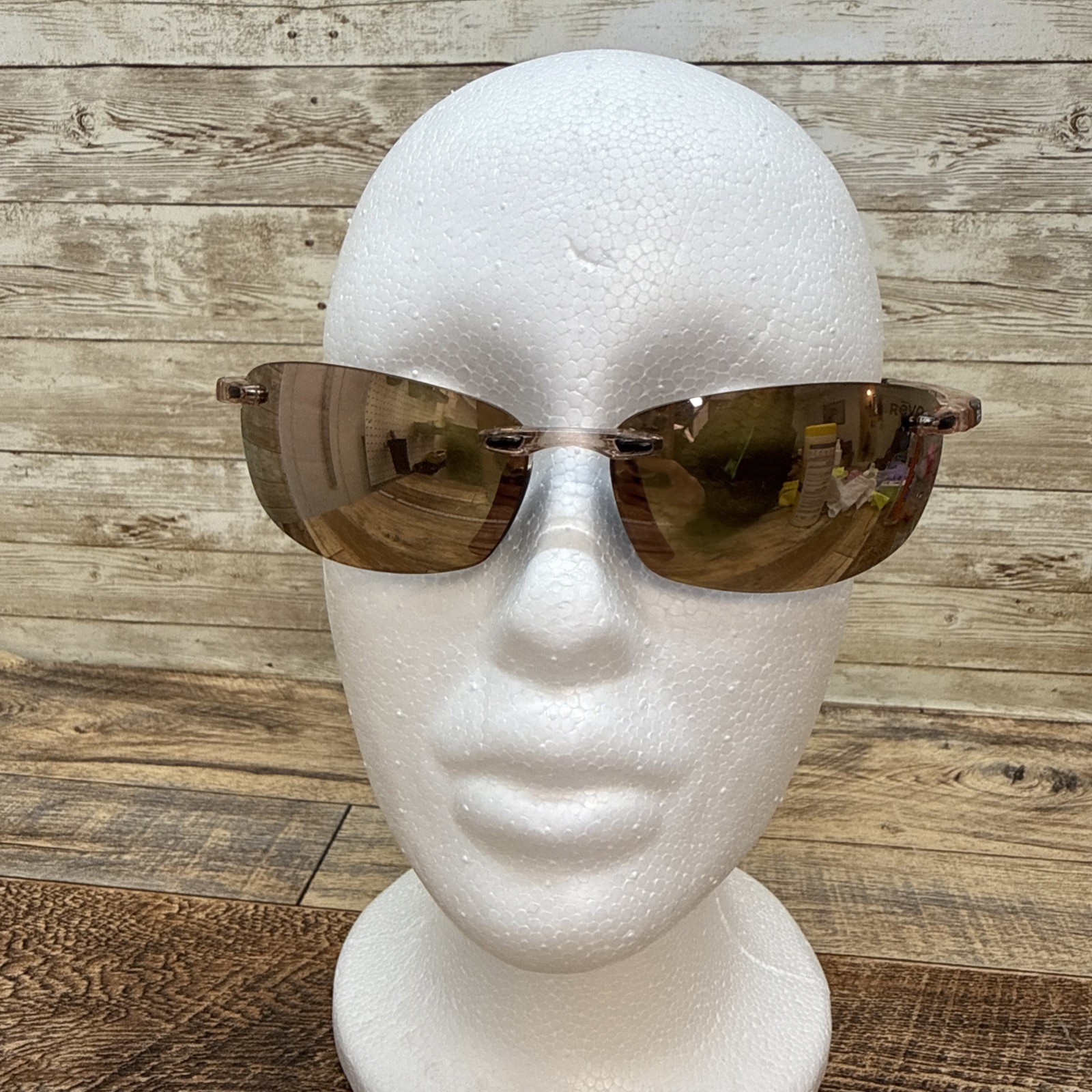 REVO DESCEND E Blush Crystal POLARIZED Champagne Rose Sunglass Frames Only