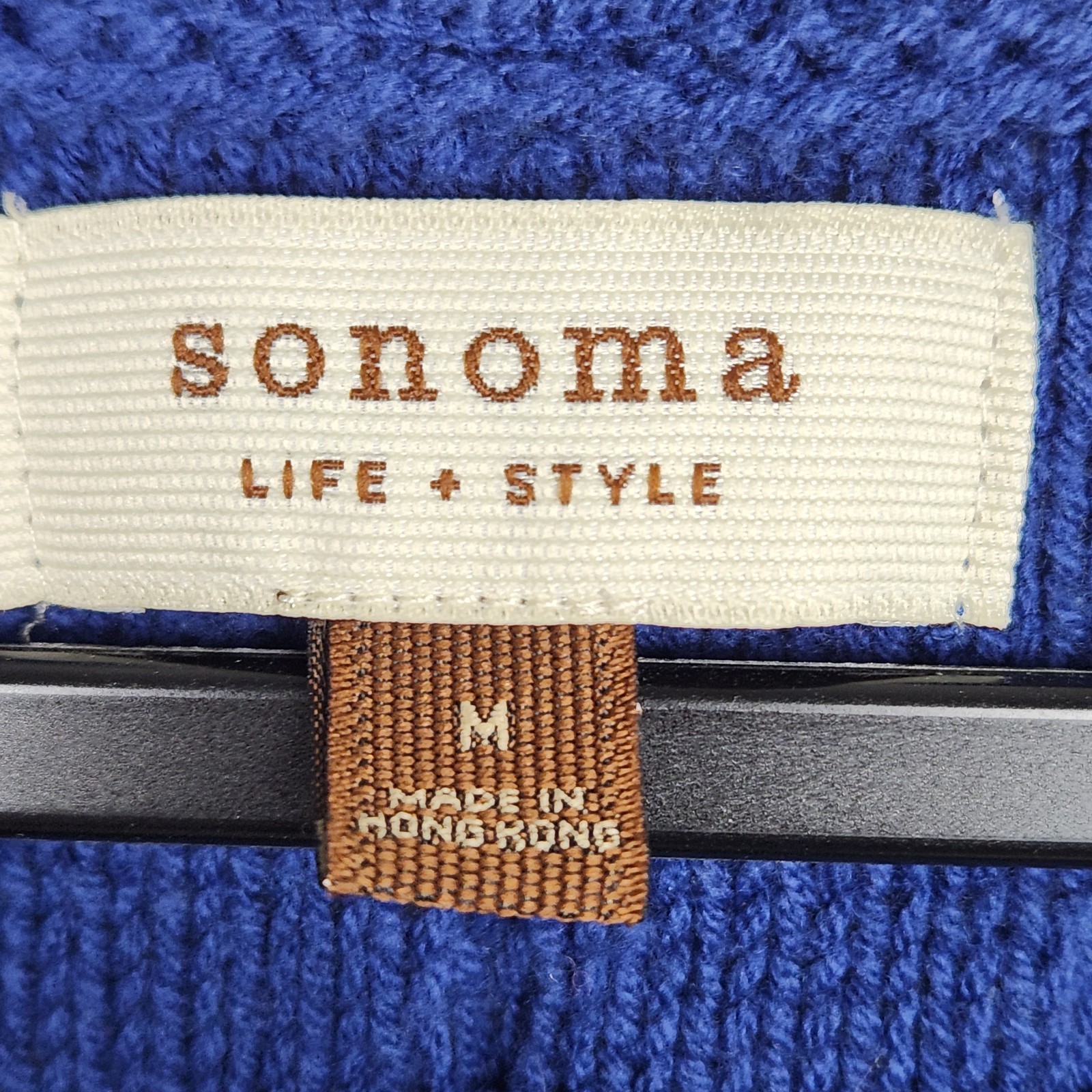 Sonoma Women One Button Knit Cardigan Sweater Short Sleeve Blue Size Medium