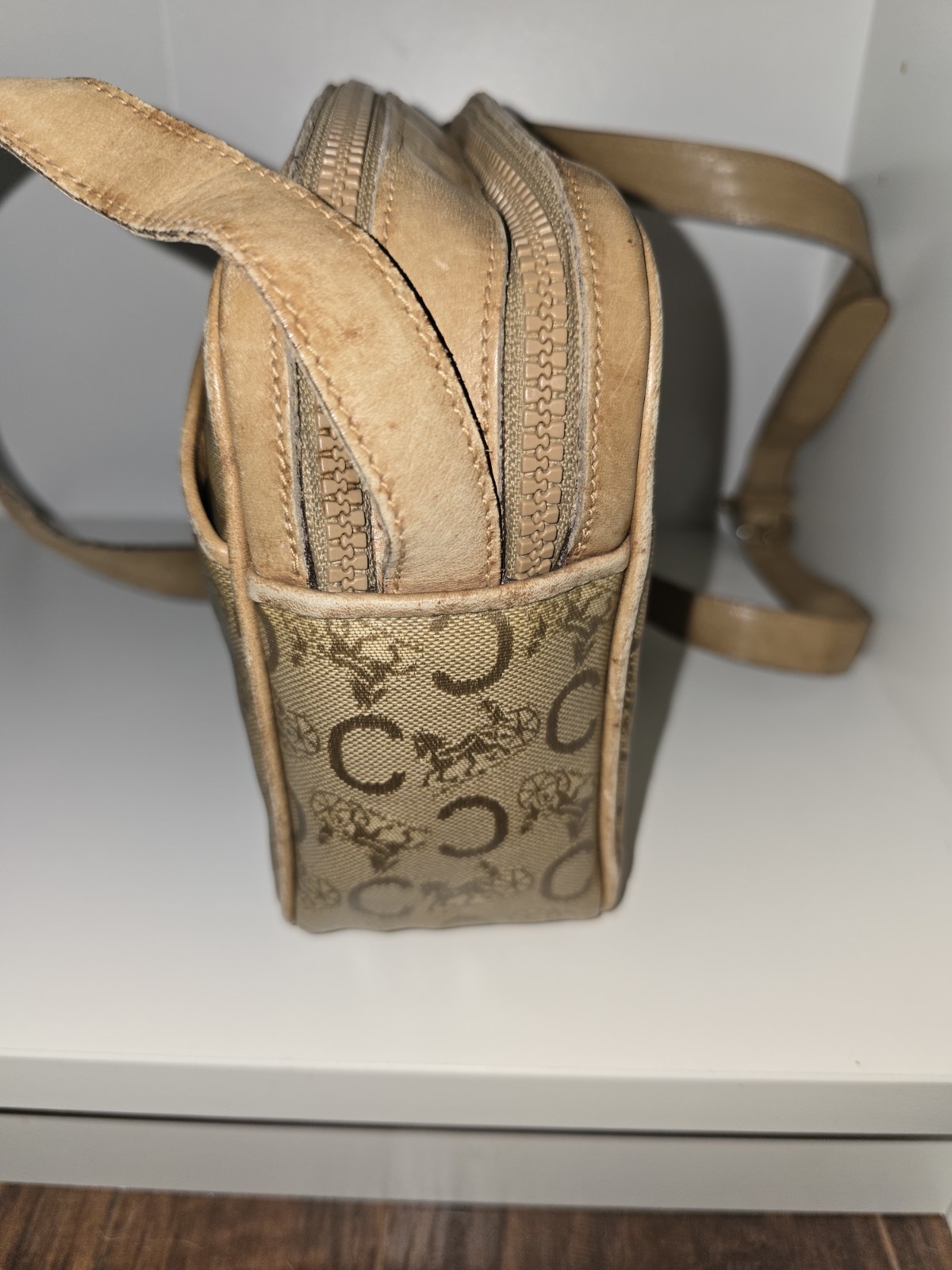 Celine C Macadam Canvas Shoulder Bag