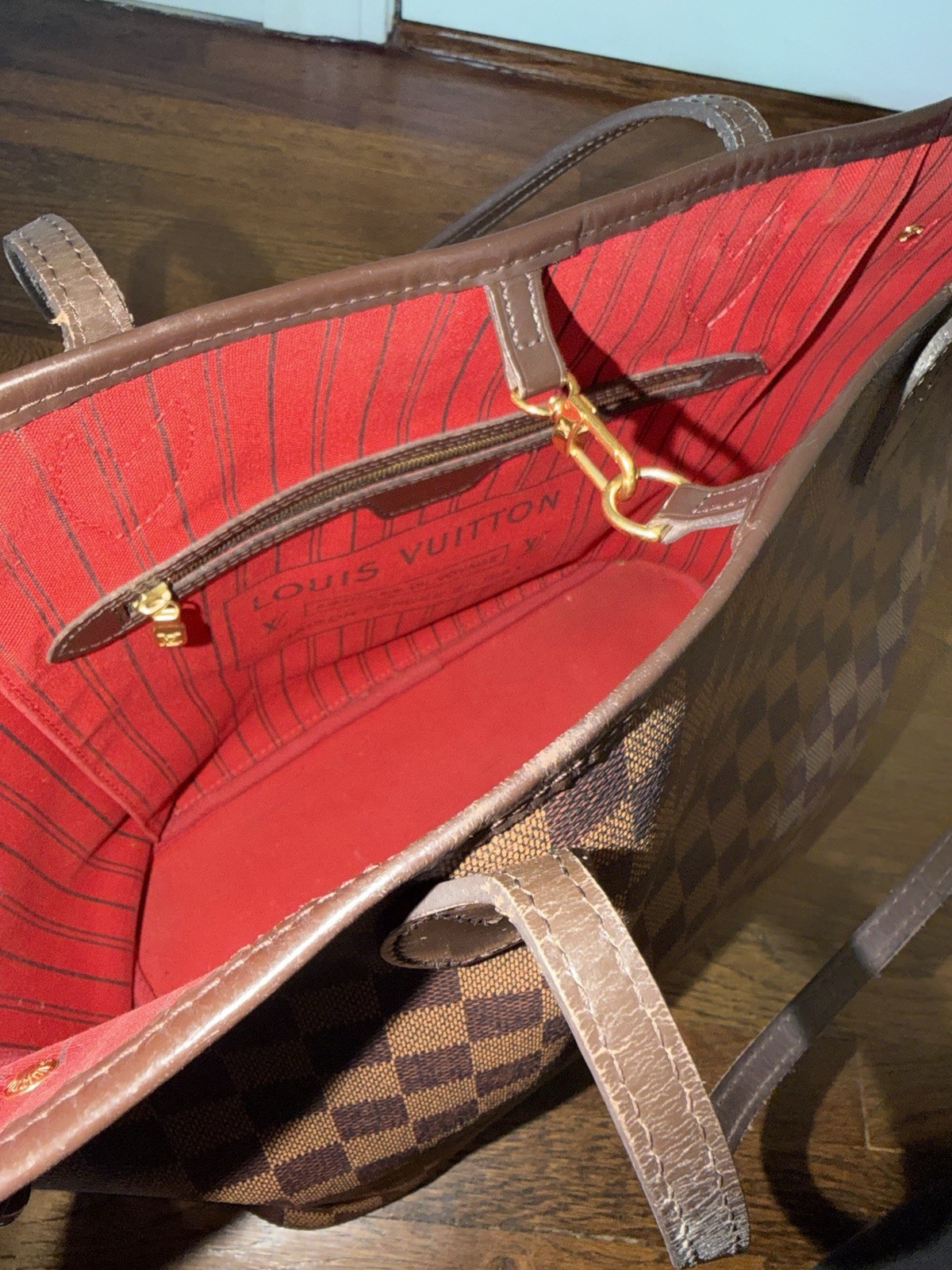 Louis Vuitton Neverfull Open/No Closure Tote MM Brown Canvas/Leather