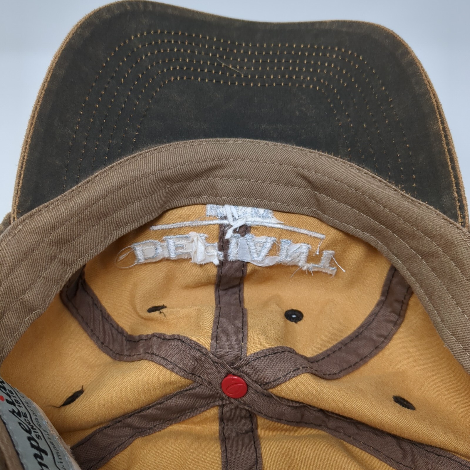 Defiant Whisky Strapback Hat Brown One Size Adjustable Embroidered Imperial