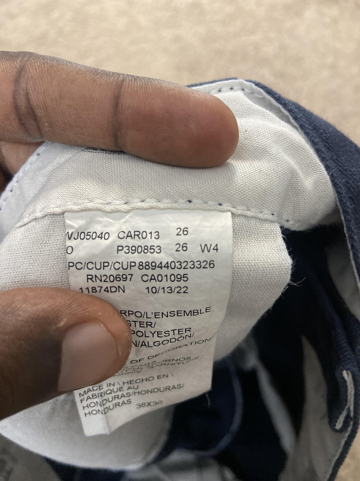 Dickies 874 Original Fit Pants Mens 38×30 Blue Chino Straight Leg Workwear