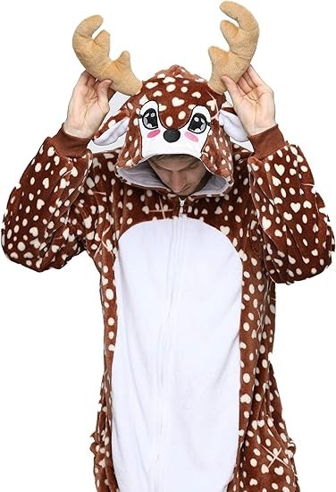 Unisex Animal Onepiece Pajamas Costume Halloween Party ONE PIECE -XS